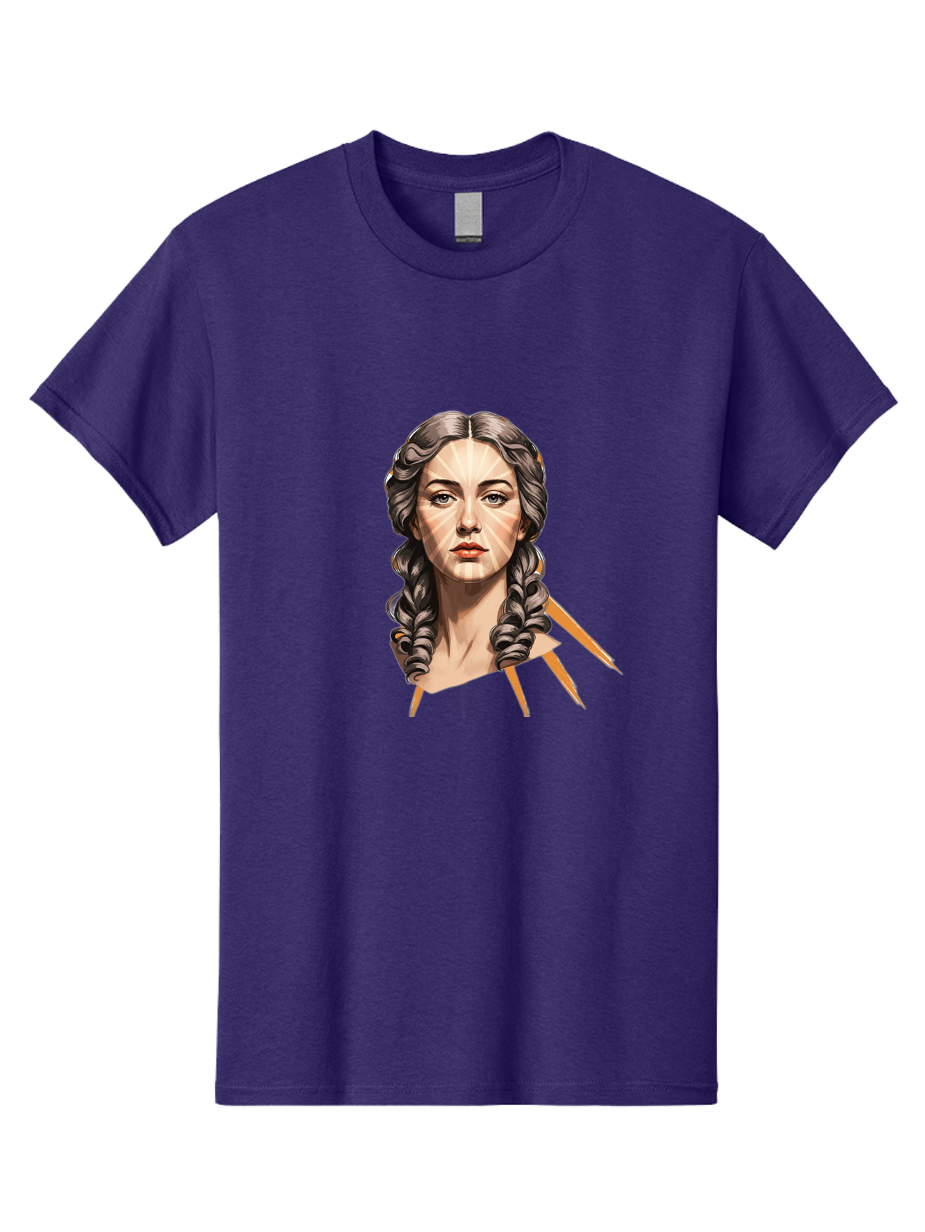 Woman-With-Braids Men'S Graphic Tee, 100% Cotton, Comfortable Casual Summer Wear, Machine Washable, Illustration Of A Woman, Braided Hair, Geometric Lines, Face Mapping, Digital Art, Modern Illustration, Creative Portrait, Artistic Expression Bad931 6