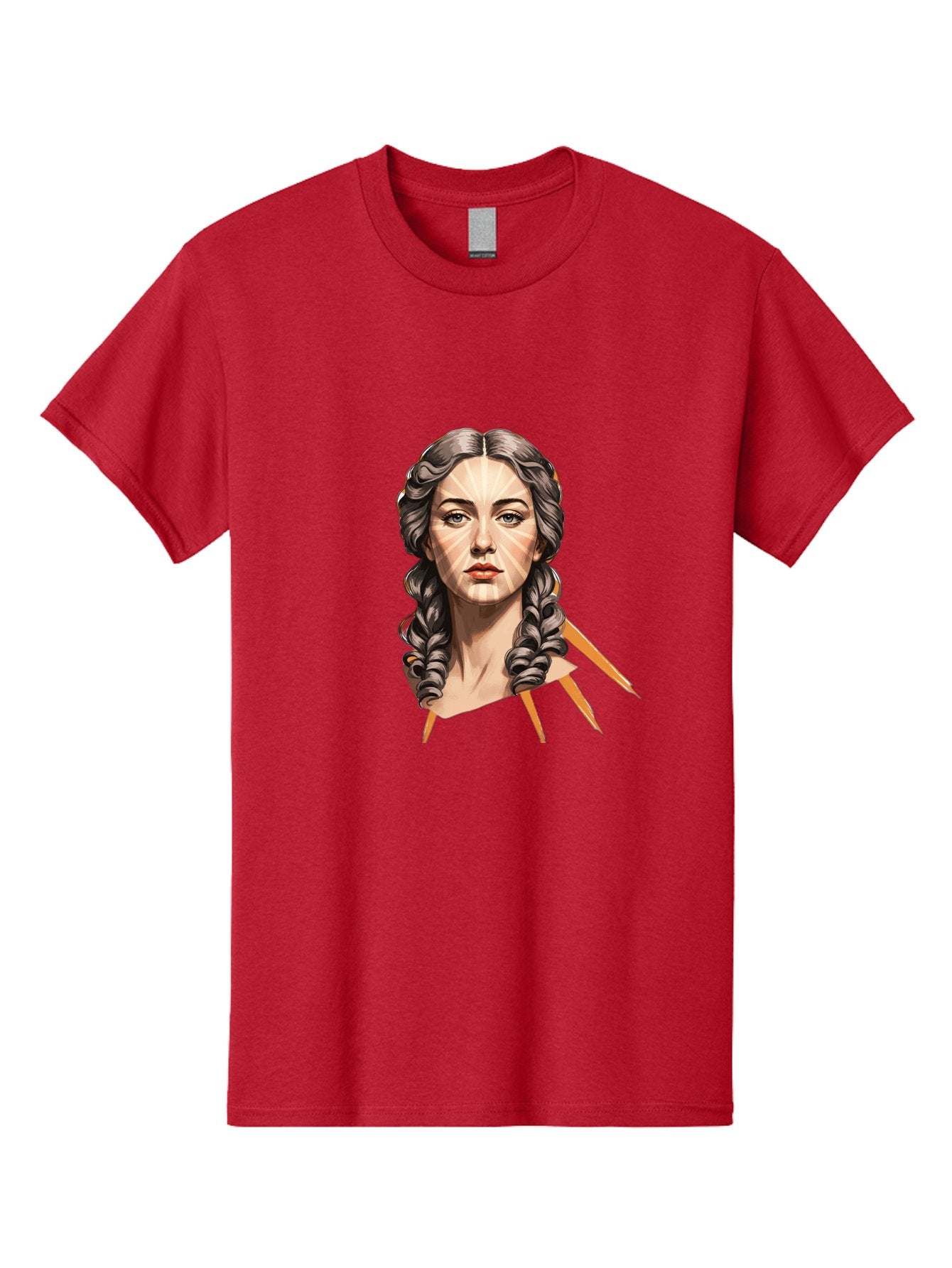 Woman-With-Braids Men'S Graphic Tee, 100% Cotton, Comfortable Casual Summer Wear, Machine Washable, Illustration Of A Woman, Braided Hair, Geometric Lines, Face Mapping, Digital Art, Modern Illustration, Creative Portrait, Artistic Expression Bad931