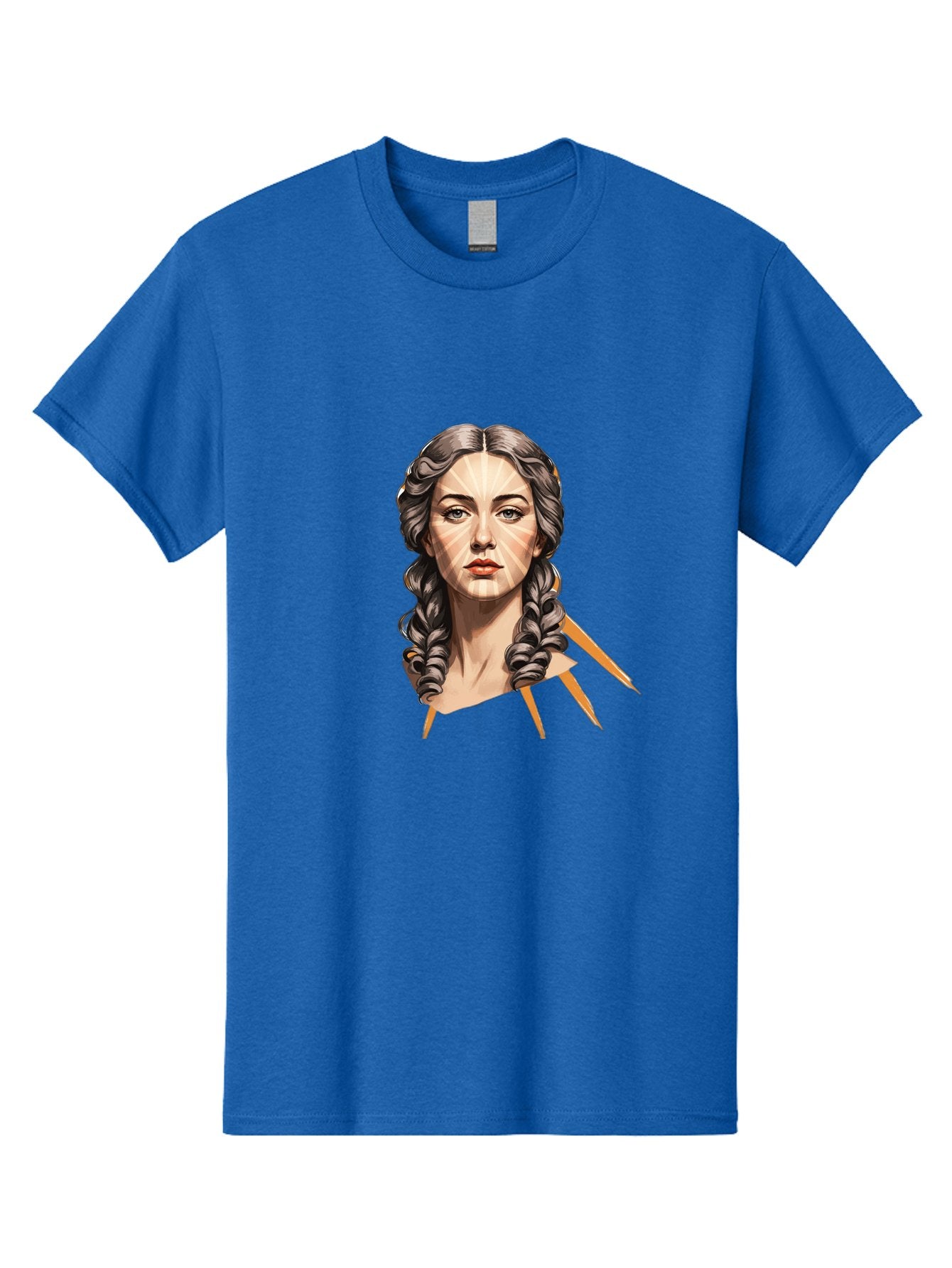 Woman-With-Braids Men'S Graphic Tee, 100% Cotton, Comfortable Casual Summer Wear, Machine Washable, Illustration Of A Woman, Braided Hair, Geometric Lines, Face Mapping, Digital Art, Modern Illustration, Creative Portrait, Artistic Expression Bad931 12