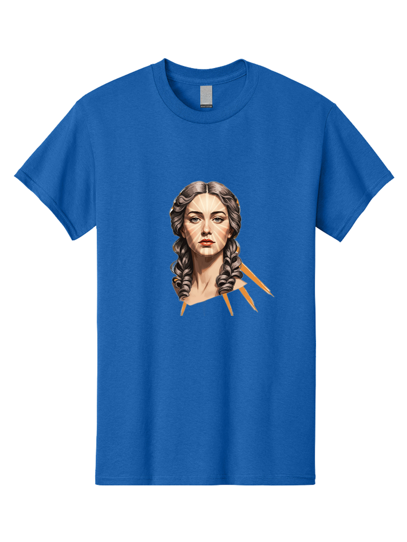 Woman-With-Braids Men'S Graphic Tee, 100% Cotton, Comfortable Casual Summer Wear, Machine Washable, Illustration Of A Woman, Braided Hair, Geometric Lines, Face Mapping, Digital Art, Modern Illustration, Creative Portrait, Artistic Expression Bad931 3