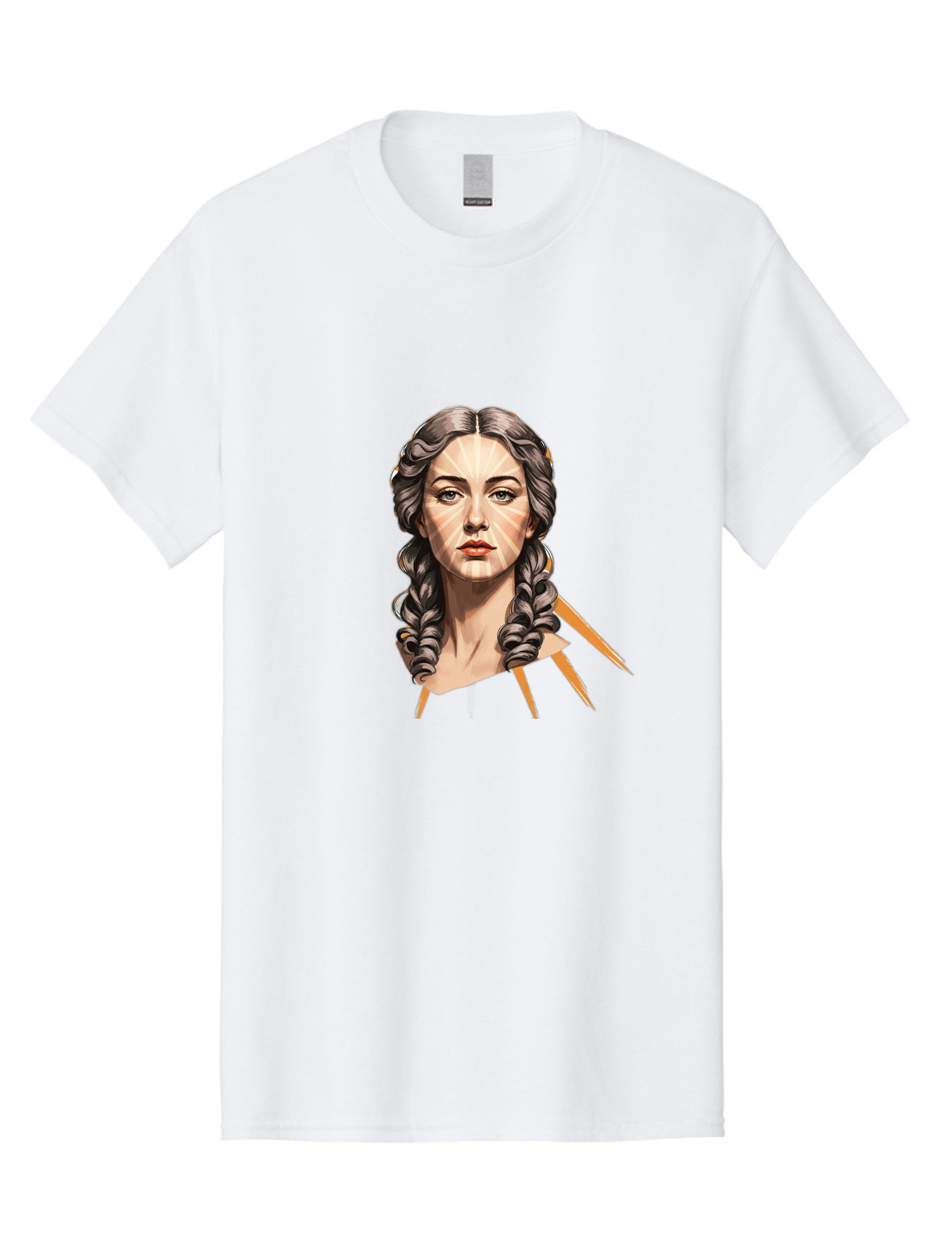 Woman-With-Braids Men'S Graphic Tee, 100% Cotton, Comfortable Casual Summer Wear, Machine Washable, Illustration Of A Woman, Braided Hair, Geometric Lines, Face Mapping, Digital Art, Modern Illustration, Creative Portrait, Artistic Expression Bad931 13