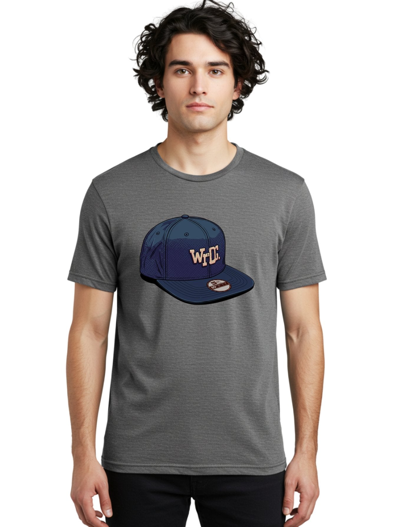 Wrdc-Baseball-Cap Men'S Graphic Tee, 100% Cotton, Comfortable Casual Summer Wear, Machine Washable, Navy Blue Baseball Cap, Trendy Hat, Streetwear Fashion, Wrdc Logo, New Era 59Fifty, Sports Apparel, Logo Design, Fashion Accessory Bad934 26