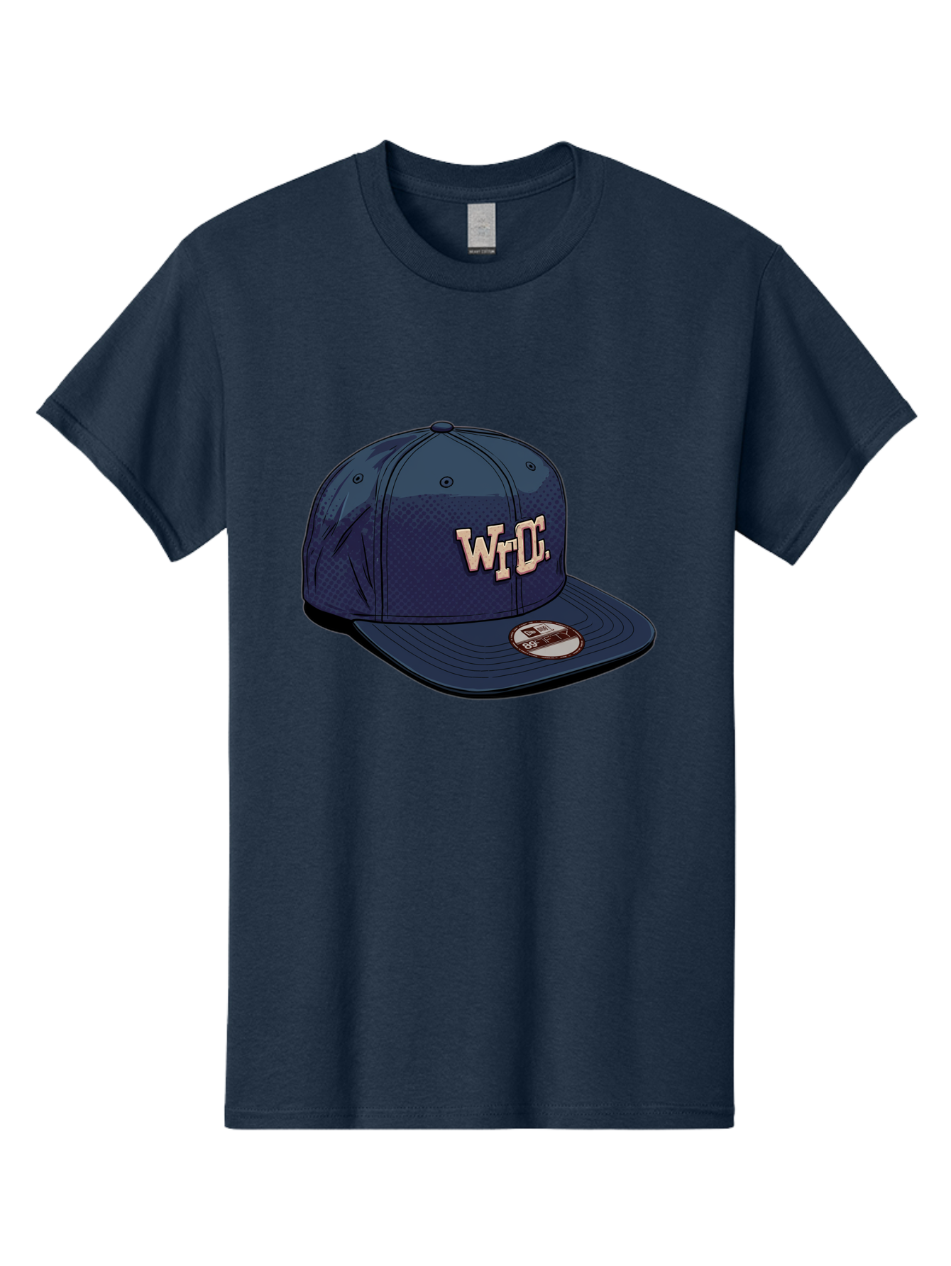 Wrdc-Baseball-Cap Men'S Graphic Tee, 100% Cotton, Comfortable Casual Summer Wear, Machine Washable, Navy Blue Baseball Cap, Trendy Hat, Streetwear Fashion, Wrdc Logo, New Era 59Fifty, Sports Apparel, Logo Design, Fashion Accessory Bad934