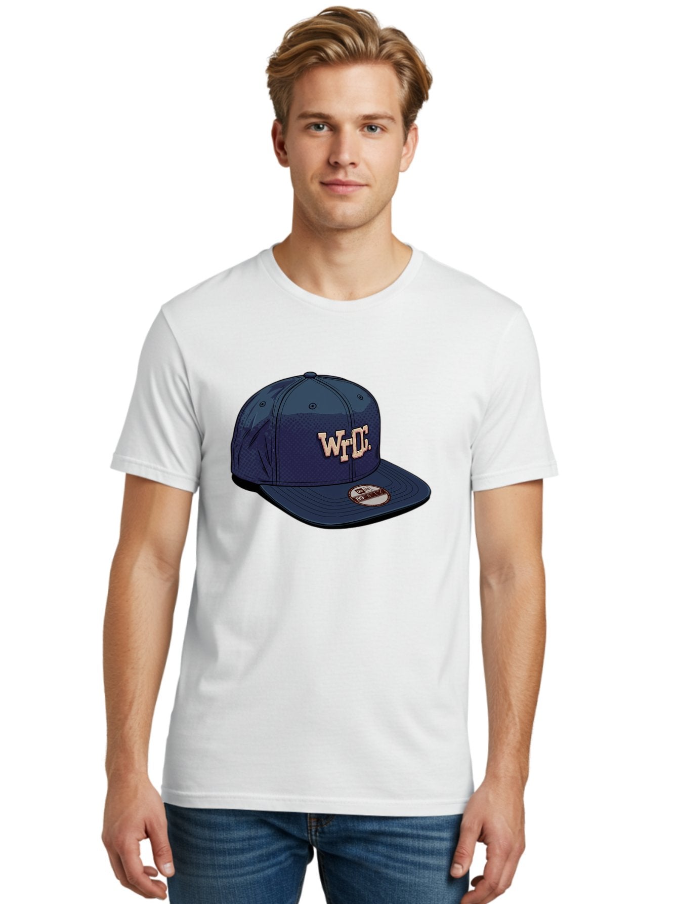 Wrdc-Baseball-Cap Men'S Graphic Tee, 100% Cotton, Comfortable Casual Summer Wear, Machine Washable, Navy Blue Baseball Cap, Trendy Hat, Streetwear Fashion, Wrdc Logo, New Era 59Fifty, Sports Apparel, Logo Design, Fashion Accessory Bad934 19