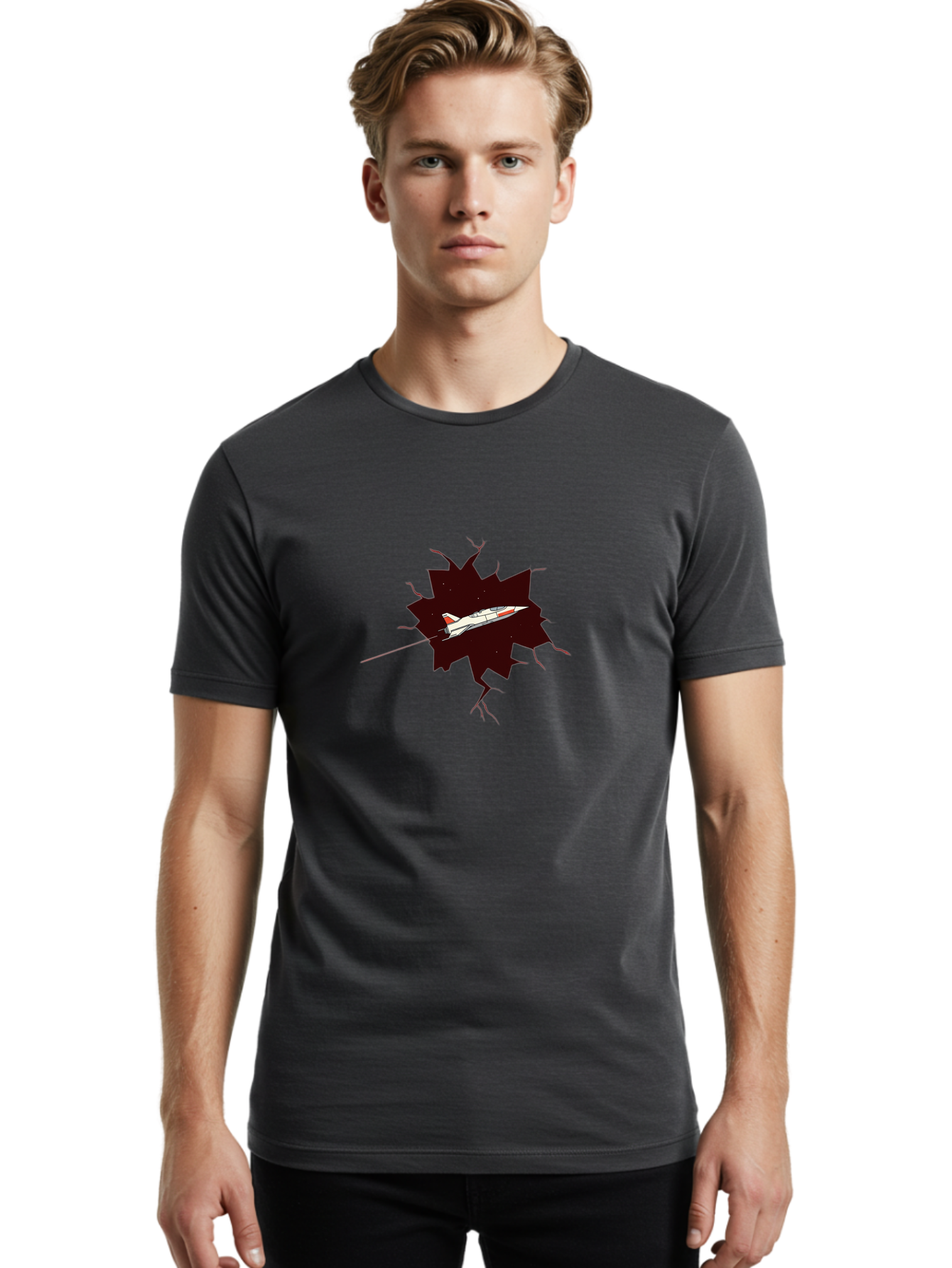X-15 Men'S Graphic Tee, 100% Cotton, Comfortable Casual Summer Wear, Machine Washable, X-15 Rocket-Powered Aircraft, Breaking Through, Hypersonic Flight, Spaceplane Technology, Experimental Aviation, Nasa Research, High-Speed Aircraft Bad935 18