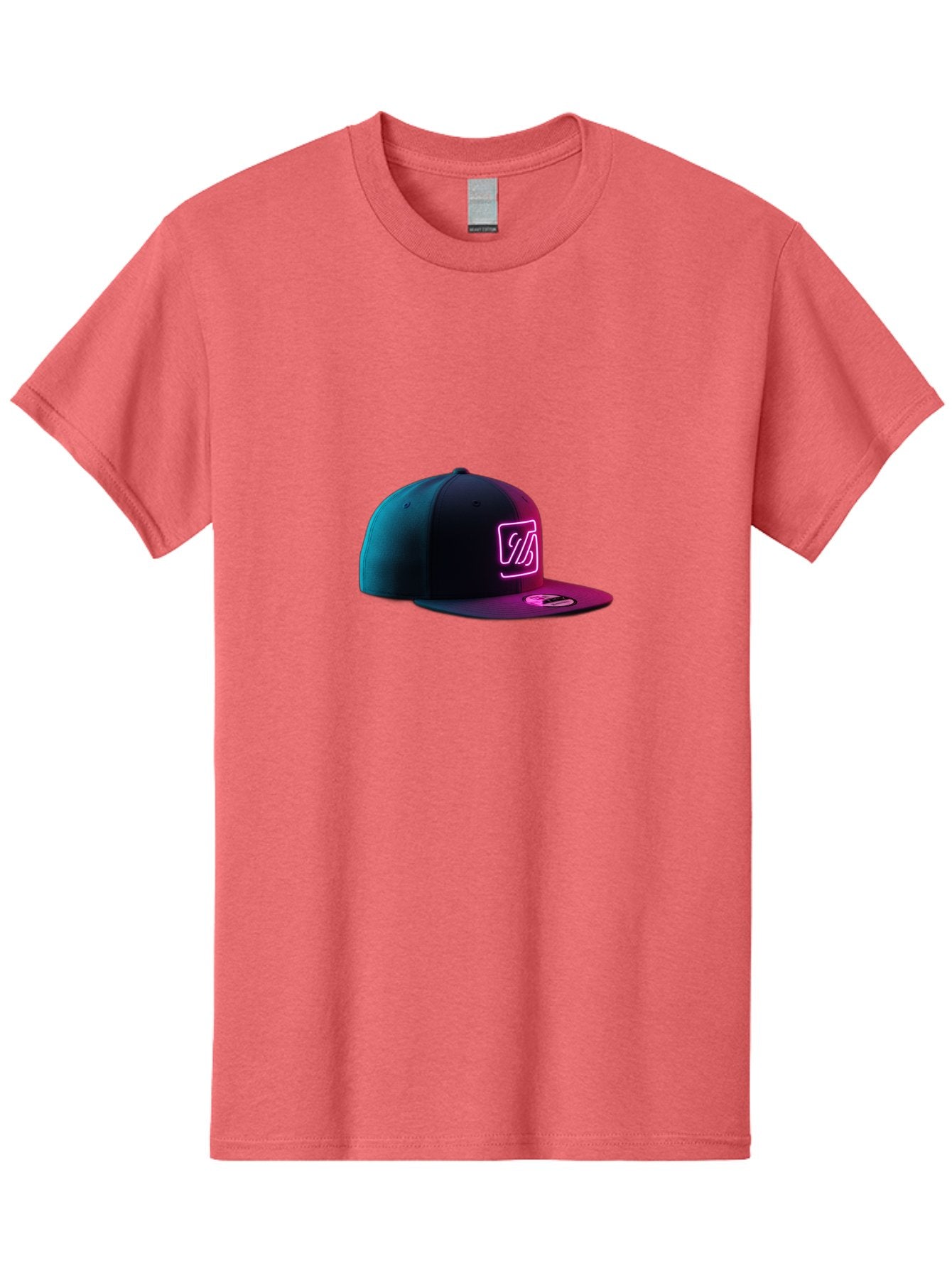 Yd-Logo-Cap Men'S Graphic Tee, 100% Cotton, Comfortable Casual Summer Wear, Machine Washable, Black Baseball Cap, Snapback Hat, Neon Pink Logo, Zild Branding, Streetwear Fashion, Trendy Accessories, Bold Design, Modern Style, Edgy Look Bad936