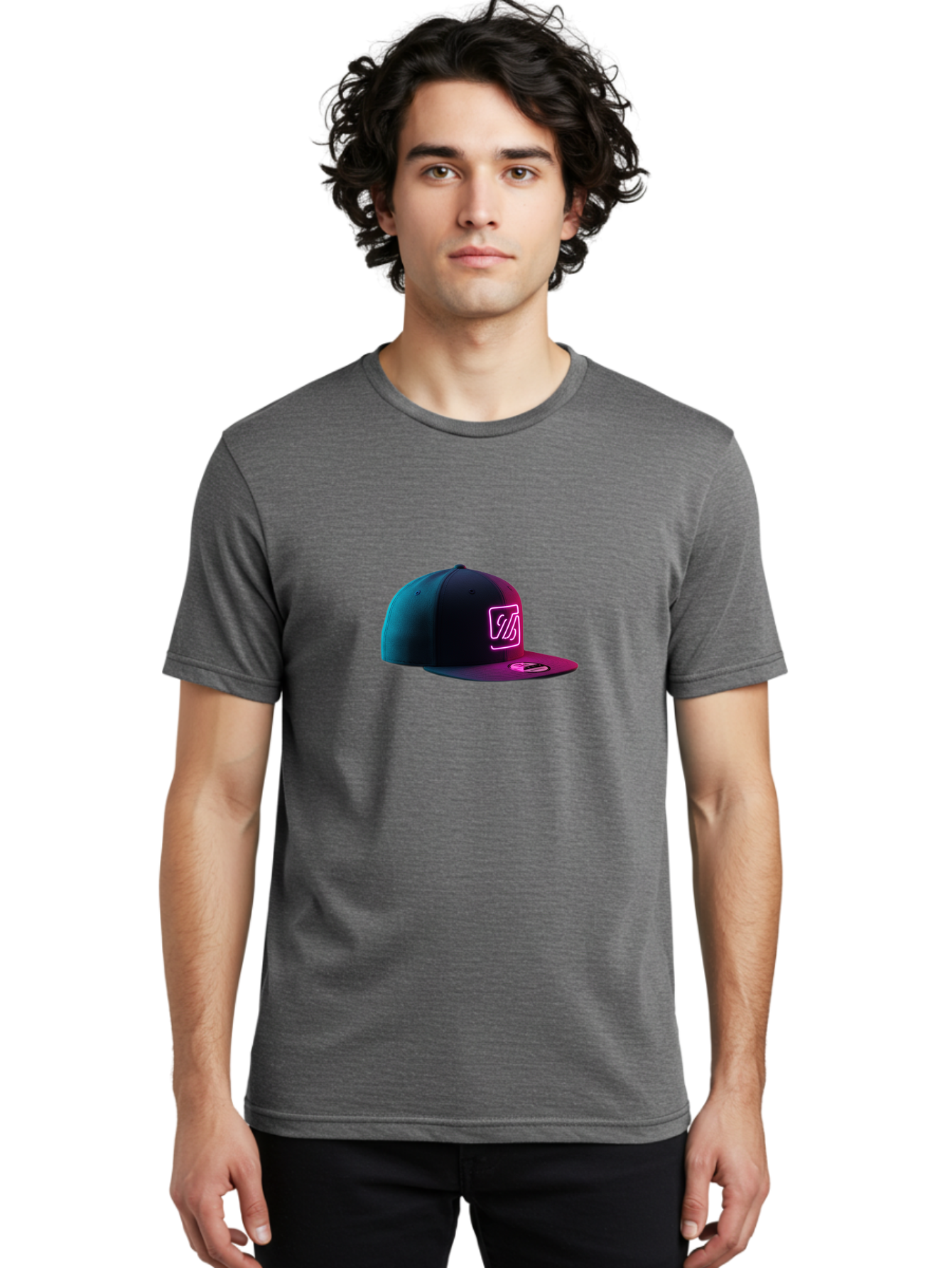 Yd-Logo-Cap Men'S Graphic Tee, 100% Cotton, Comfortable Casual Summer Wear, Machine Washable, Black Baseball Cap, Snapback Hat, Neon Pink Logo, Zild Branding, Streetwear Fashion, Trendy Accessories, Bold Design, Modern Style, Edgy Look Bad936 17