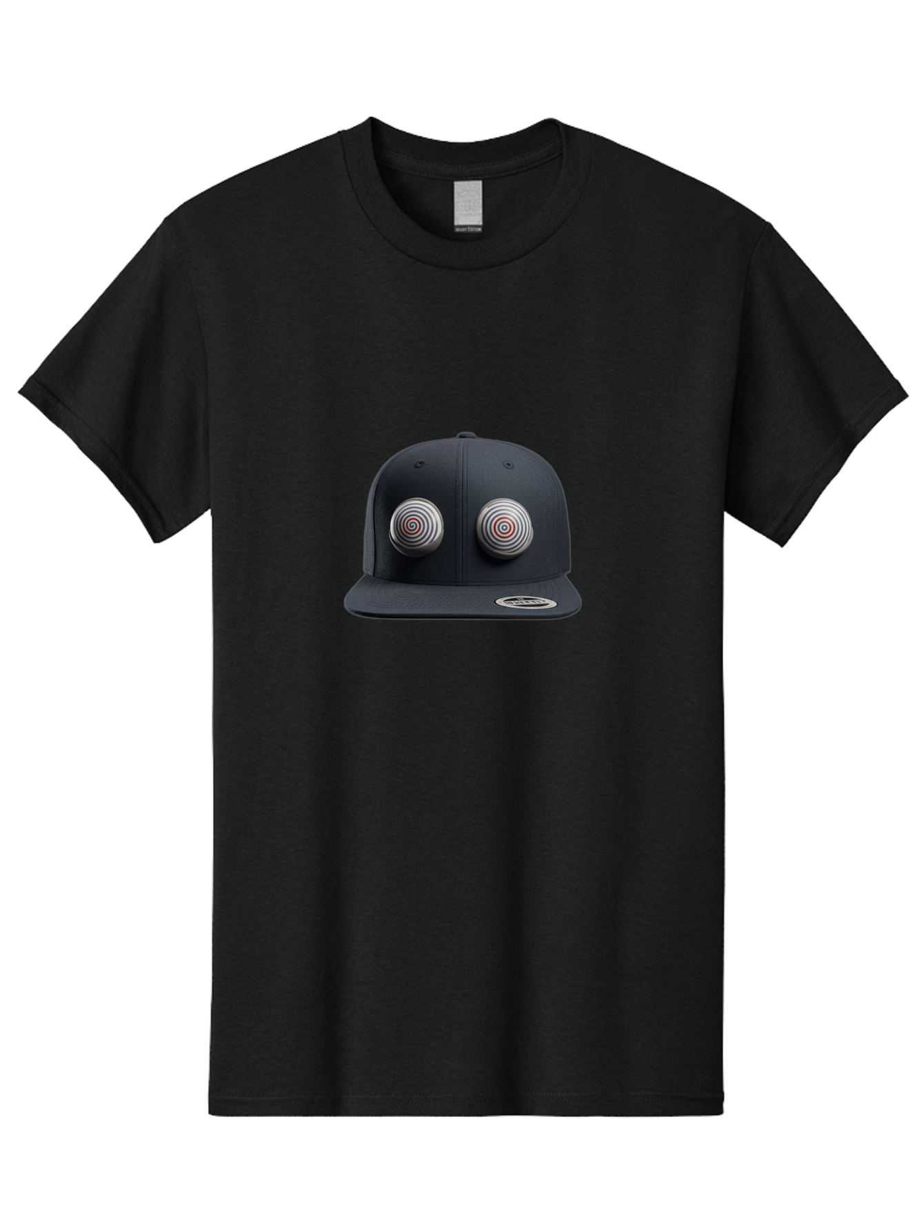 Yeezy-Gap-Cap Men'S Graphic Tee, 100% Cotton, Comfortable Casual Summer Wear, Machine Washable, Black Baseball Cap, Silver Spiral Designs, Eye-Catching Details, Sleek Hat Design, Fashion Accessory, Urban Style, Modern Headwear, Black Cap, Bad937 5