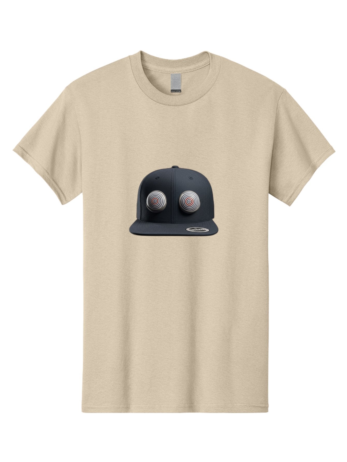 Yeezy-Gap-Cap Men'S Graphic Tee, 100% Cotton, Comfortable Casual Summer Wear, Machine Washable, Black Baseball Cap, Silver Spiral Designs, Eye-Catching Details, Sleek Hat Design, Fashion Accessory, Urban Style, Modern Headwear, Black Cap, Bad937
