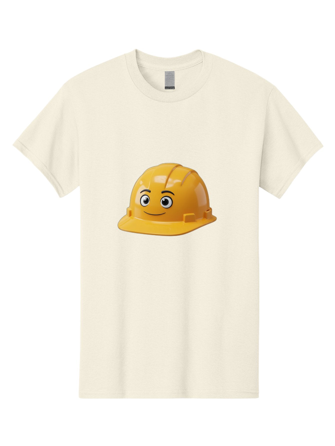 Yellow-Hard-Hat-1 Men'S Graphic Tee, 100% Cotton, Comfortable Casual Summer Wear, Machine Washable, Construction Hard Hat, Safety Helmet, Cartoon Character, Smiling Face, Yellow Plastic, Construction Worker, Protective Gear, Industrial Safety Bad940 8