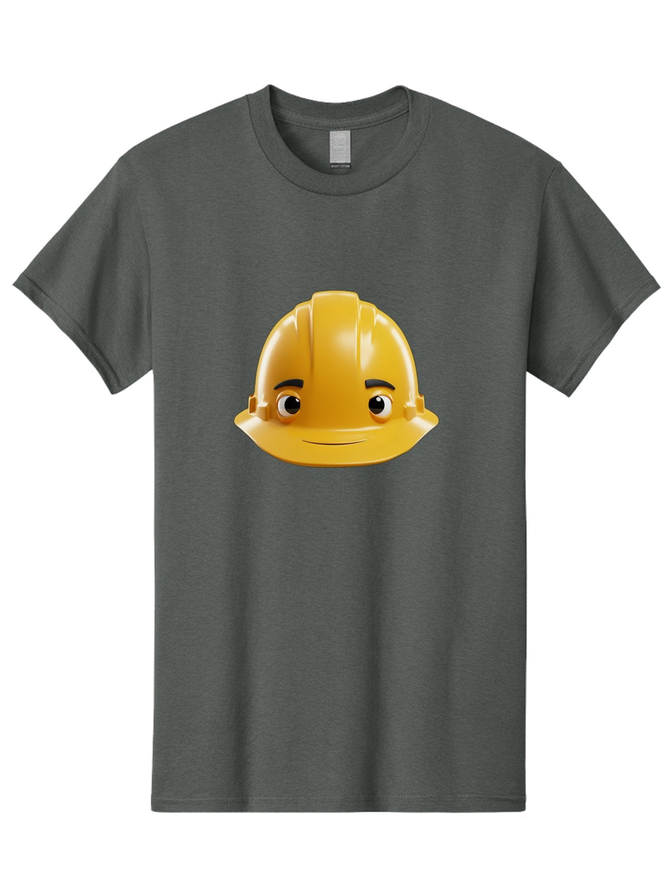 Yellow-Hard-Hat-Emoji Men'S Graphic Tee, 100% Cotton, Comfortable Casual Summer Wear, Machine Washable, Yellow Hard Hat, Cartoon Face, Construction Worker, Safety Helmet, Smiling Character, Yellow Emoji, Workplace Safety, Character Design Bad942 13
