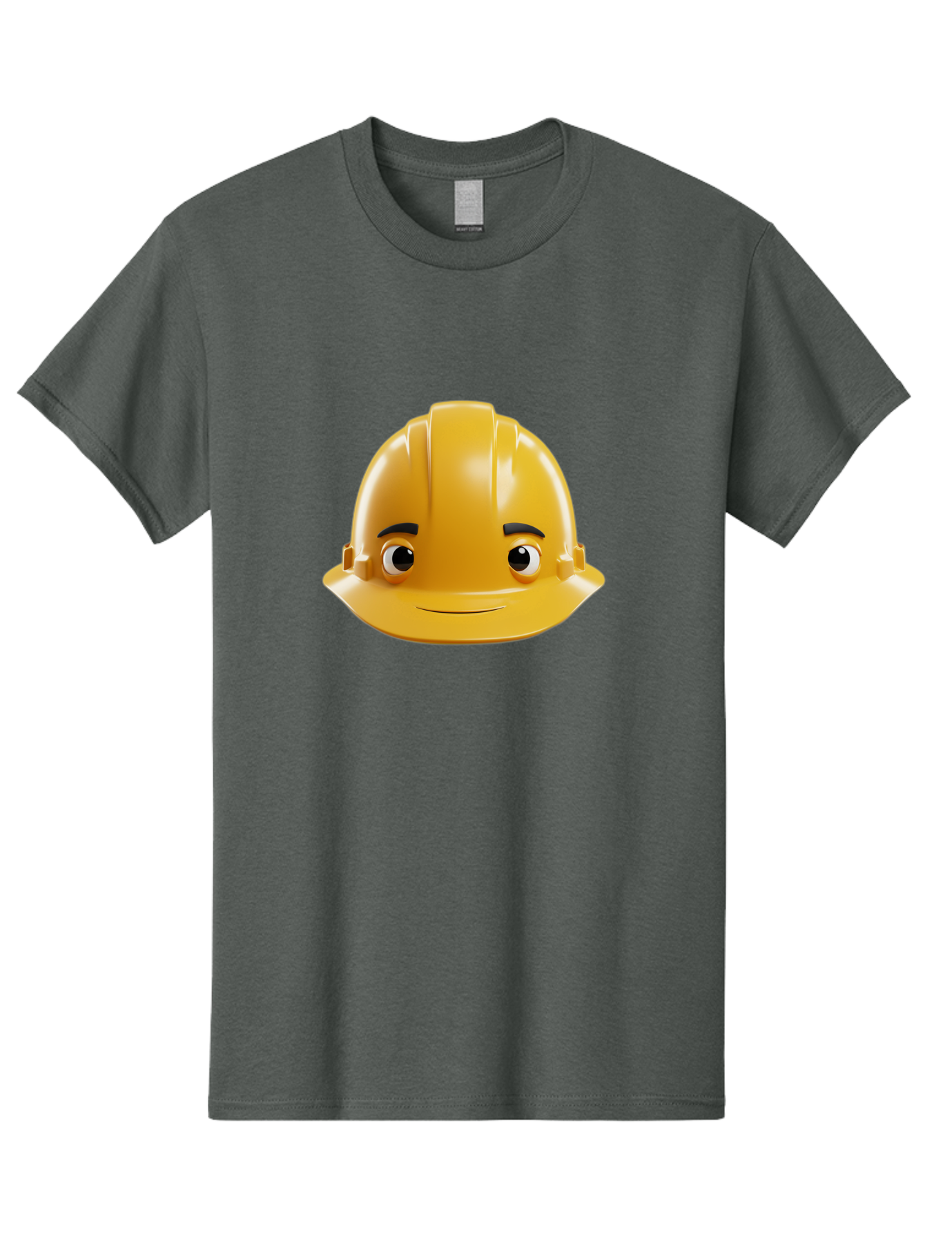 Yellow-Hard-Hat-Emoji Men'S Graphic Tee, 100% Cotton, Comfortable Casual Summer Wear, Machine Washable, Yellow Hard Hat, Cartoon Face, Construction Worker, Safety Helmet, Smiling Character, Yellow Emoji, Workplace Safety, Character Design Bad942 15