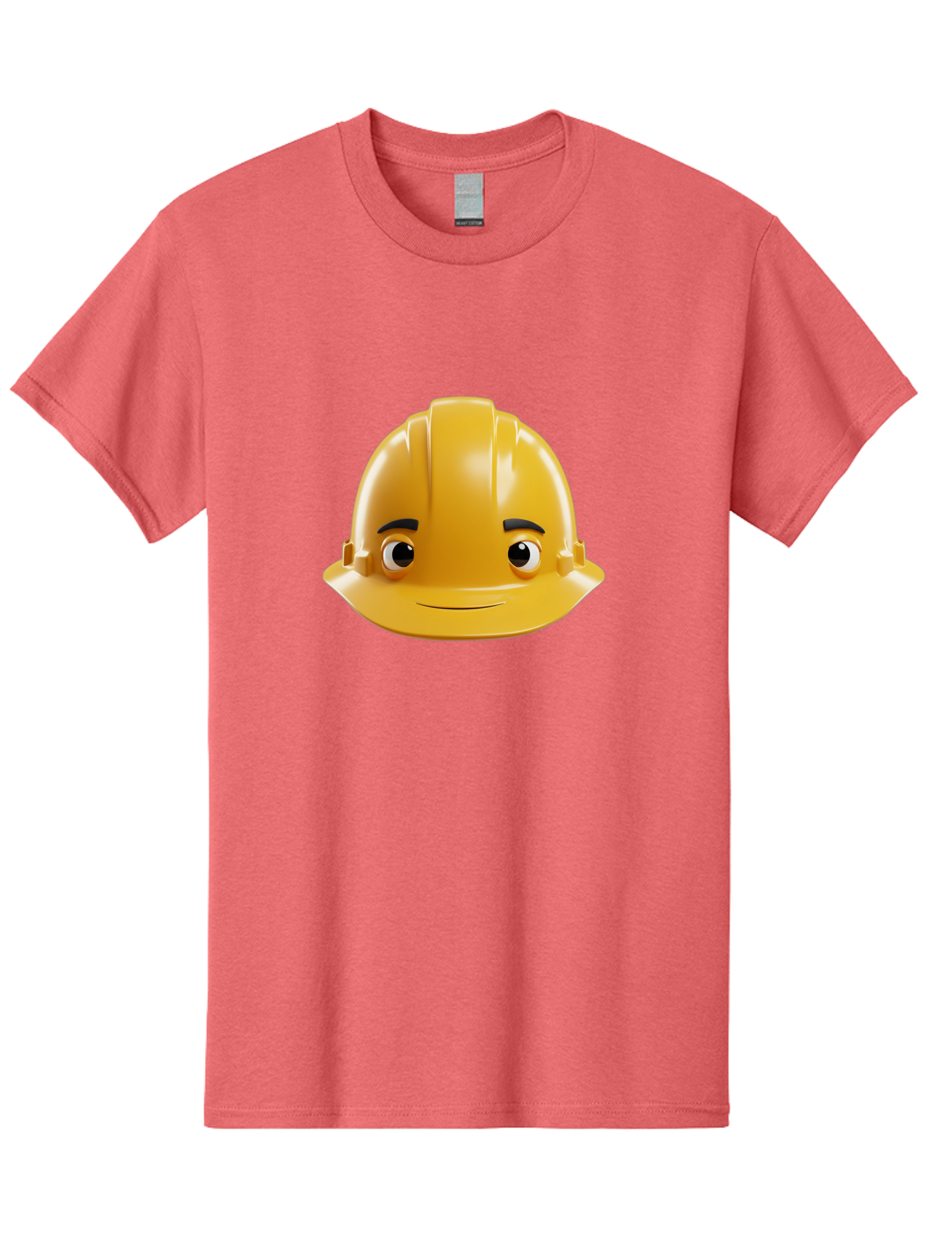 Yellow-Hard-Hat-Emoji Men'S Graphic Tee, 100% Cotton, Comfortable Casual Summer Wear, Machine Washable, Yellow Hard Hat, Cartoon Face, Construction Worker, Safety Helmet, Smiling Character, Yellow Emoji, Workplace Safety, Character Design Bad942 9
