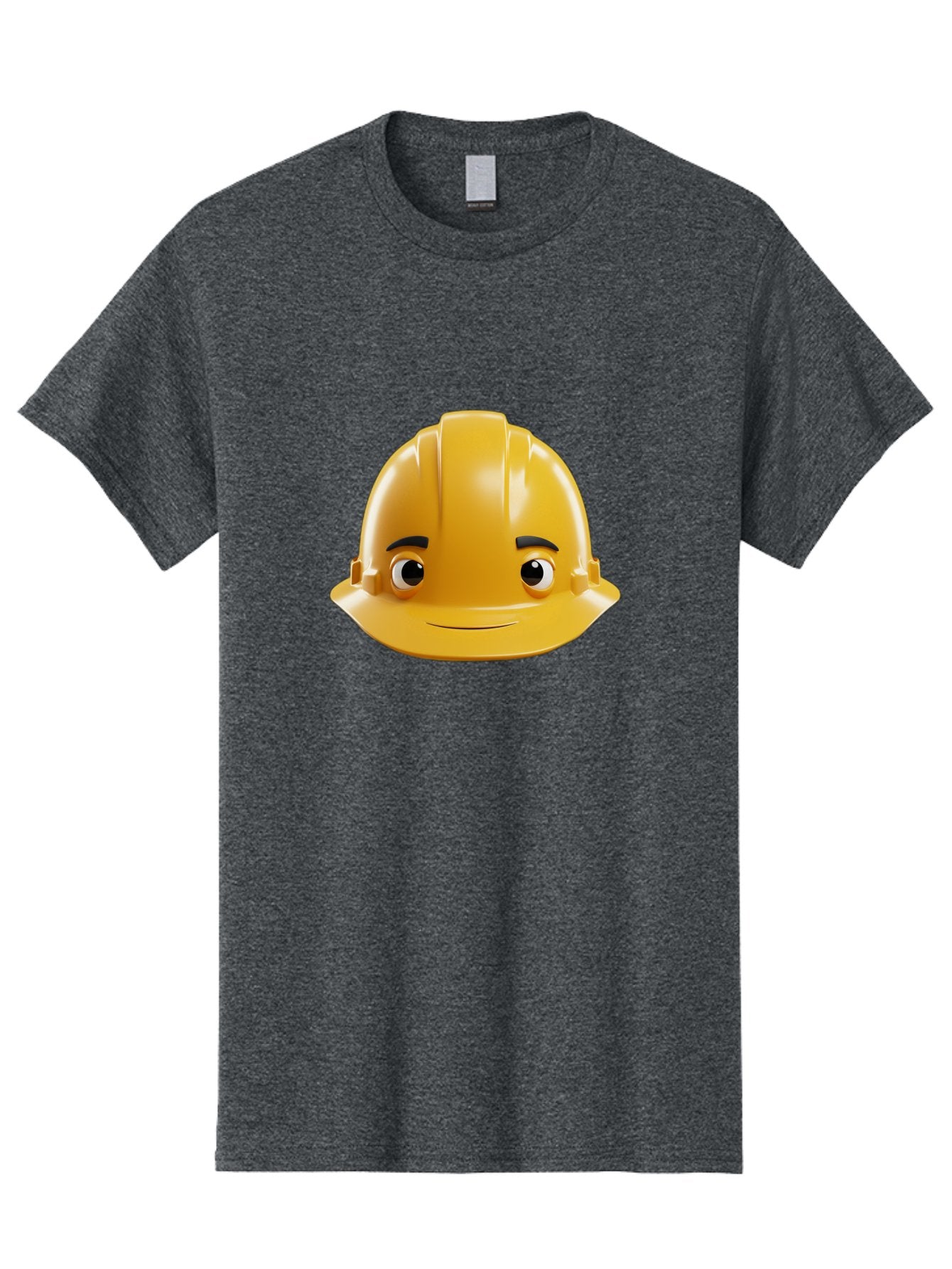 Yellow-Hard-Hat-Emoji Men'S Graphic Tee, 100% Cotton, Comfortable Casual Summer Wear, Machine Washable, Yellow Hard Hat, Cartoon Face, Construction Worker, Safety Helmet, Smiling Character, Yellow Emoji, Workplace Safety, Character Design Bad942 6