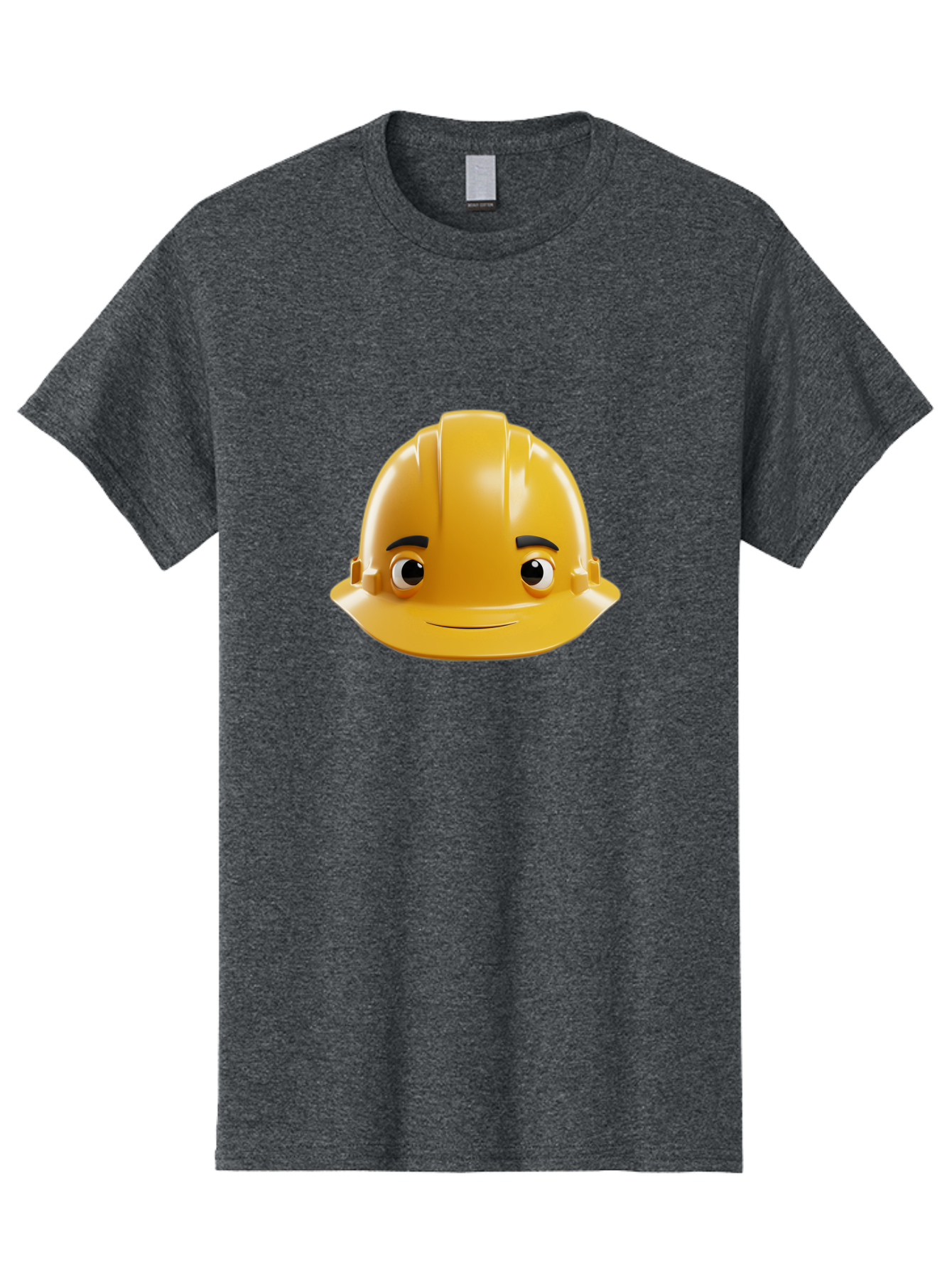 Yellow-Hard-Hat-Emoji Men'S Graphic Tee, 100% Cotton, Comfortable Casual Summer Wear, Machine Washable, Yellow Hard Hat, Cartoon Face, Construction Worker, Safety Helmet, Smiling Character, Yellow Emoji, Workplace Safety, Character Design Bad942 7