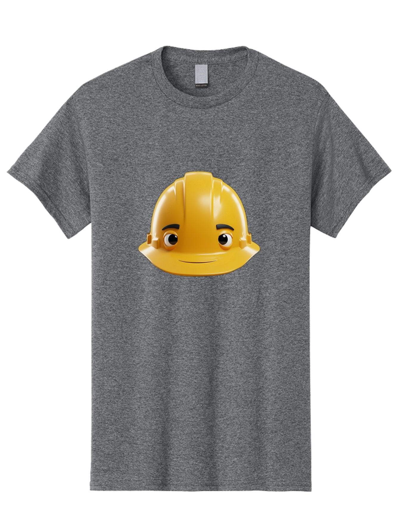 Yellow-Hard-Hat-Emoji Men'S Graphic Tee, 100% Cotton, Comfortable Casual Summer Wear, Machine Washable, Yellow Hard Hat, Cartoon Face, Construction Worker, Safety Helmet, Smiling Character, Yellow Emoji, Workplace Safety, Character Design Bad942 12