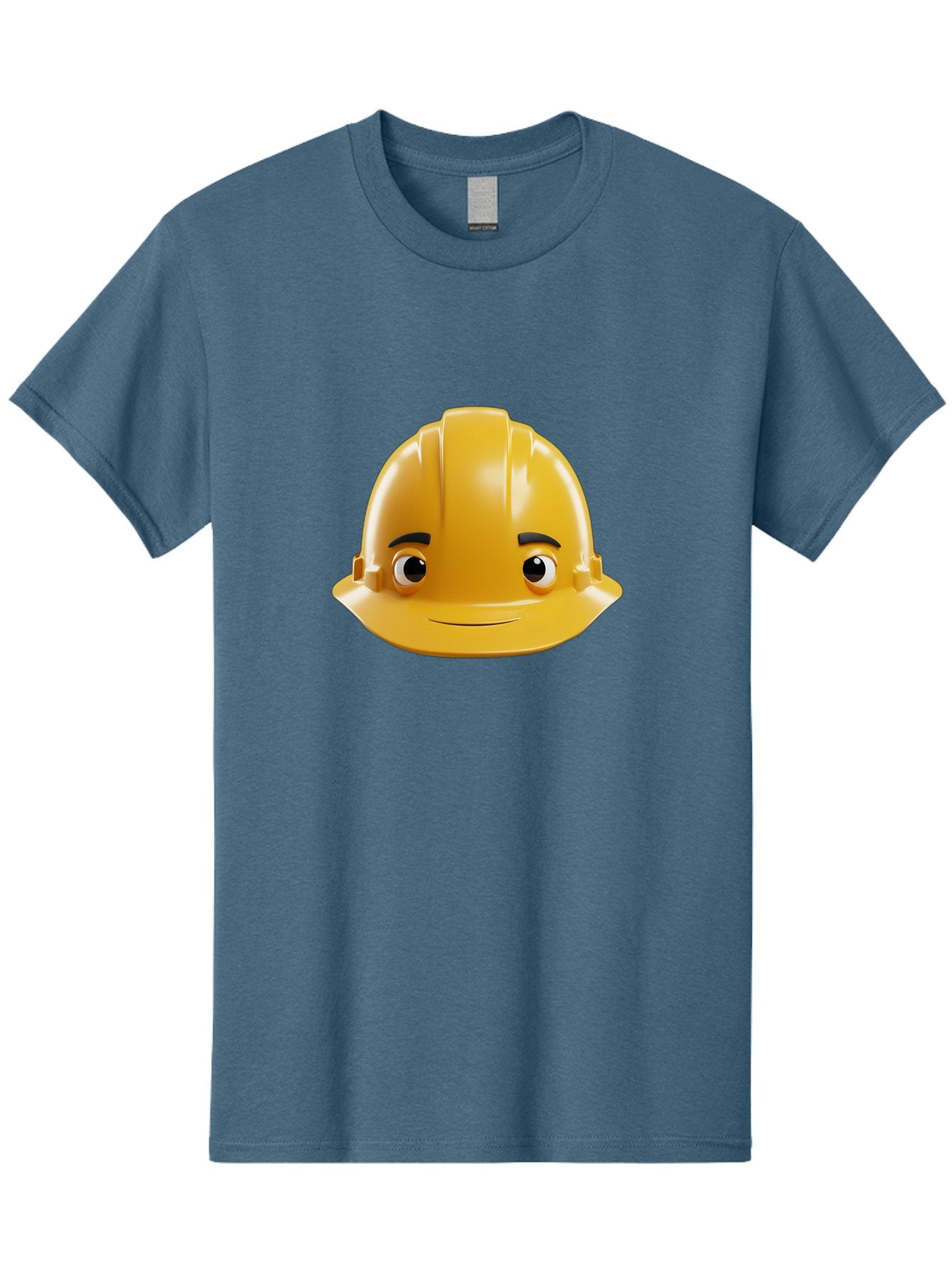 Yellow-Hard-Hat-Emoji Men'S Graphic Tee, 100% Cotton, Comfortable Casual Summer Wear, Machine Washable, Yellow Hard Hat, Cartoon Face, Construction Worker, Safety Helmet, Smiling Character, Yellow Emoji, Workplace Safety, Character Design Bad942 15