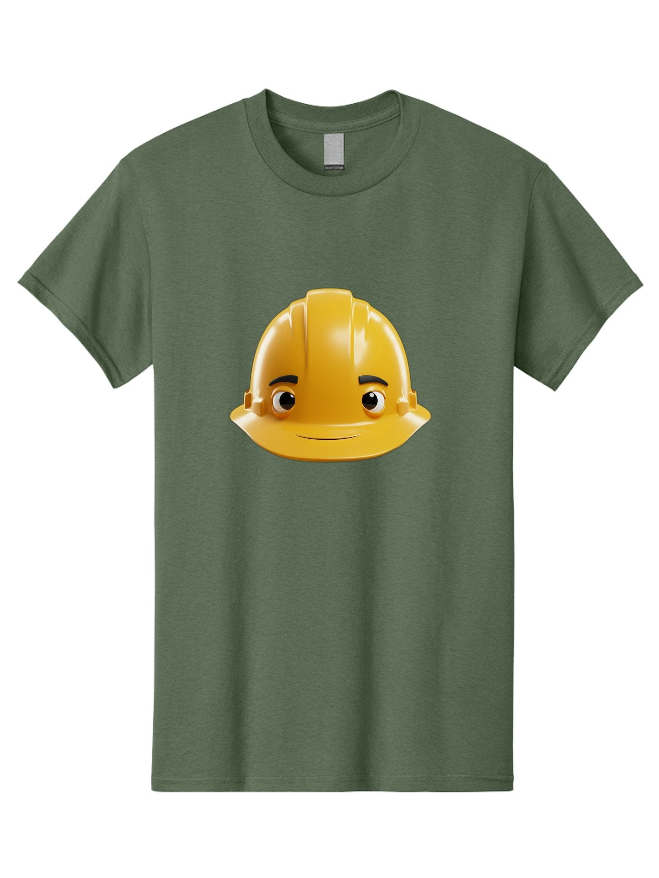 Yellow-Hard-Hat-Emoji Men'S Graphic Tee, 100% Cotton, Comfortable Casual Summer Wear, Machine Washable, Yellow Hard Hat, Cartoon Face, Construction Worker, Safety Helmet, Smiling Character, Yellow Emoji, Workplace Safety, Character Design Bad942 8