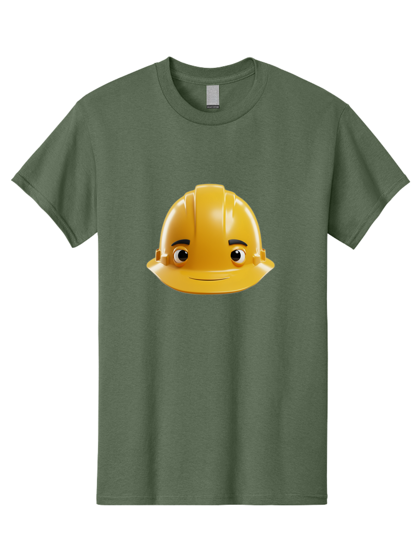 Yellow-Hard-Hat-Emoji Men'S Graphic Tee, 100% Cotton, Comfortable Casual Summer Wear, Machine Washable, Yellow Hard Hat, Cartoon Face, Construction Worker, Safety Helmet, Smiling Character, Yellow Emoji, Workplace Safety, Character Design Bad942 6