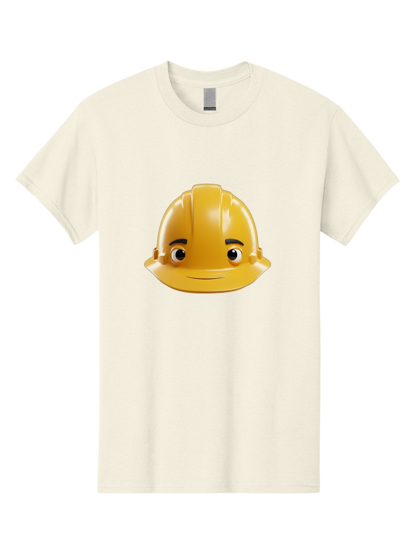 Yellow-Hard-Hat-Emoji Men'S Graphic Tee, 100% Cotton, Comfortable Casual Summer Wear, Machine Washable, Yellow Hard Hat, Cartoon Face, Construction Worker, Safety Helmet, Smiling Character, Yellow Emoji, Workplace Safety, Character Design Bad942 14