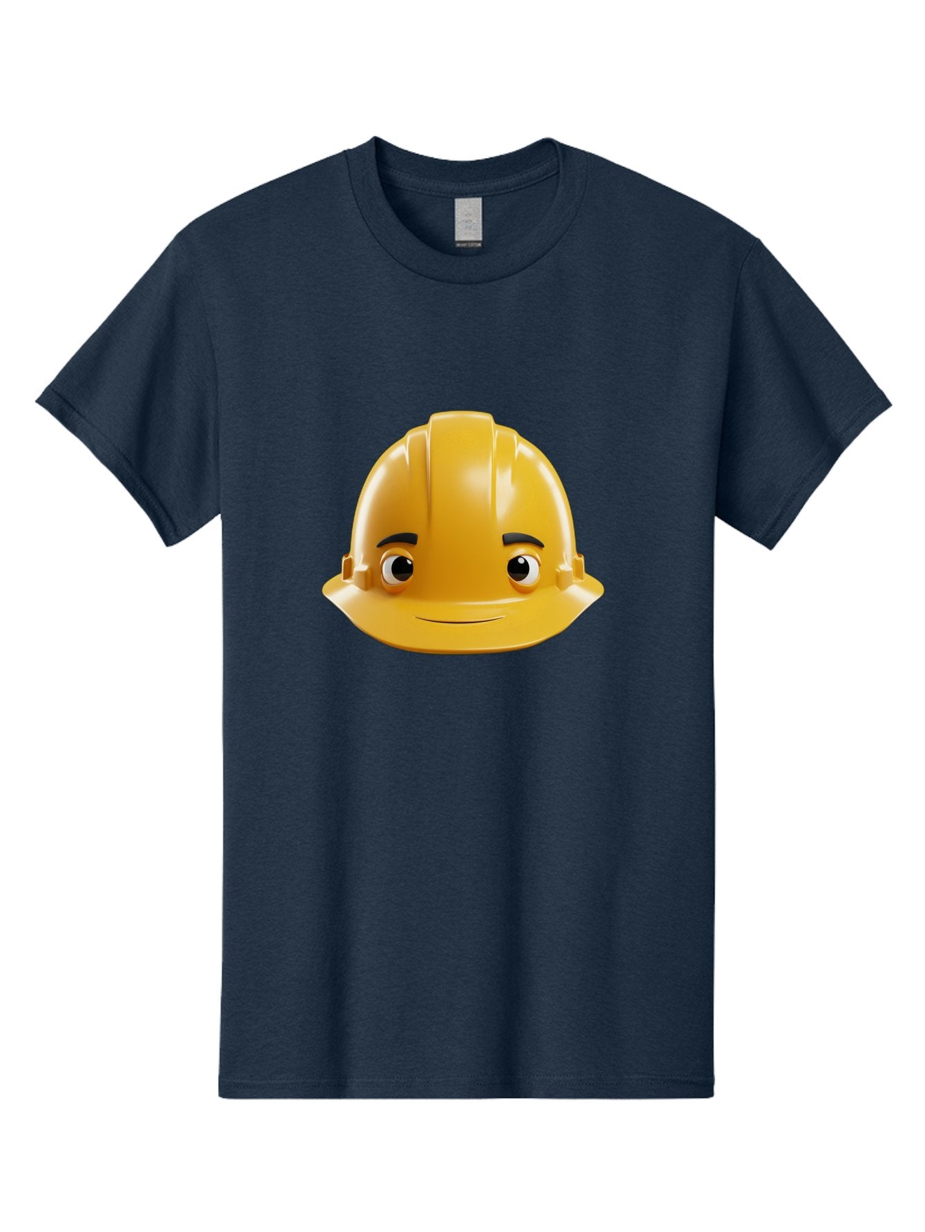 Yellow-Hard-Hat-Emoji Men'S Graphic Tee, 100% Cotton, Comfortable Casual Summer Wear, Machine Washable, Yellow Hard Hat, Cartoon Face, Construction Worker, Safety Helmet, Smiling Character, Yellow Emoji, Workplace Safety, Character Design Bad942 4