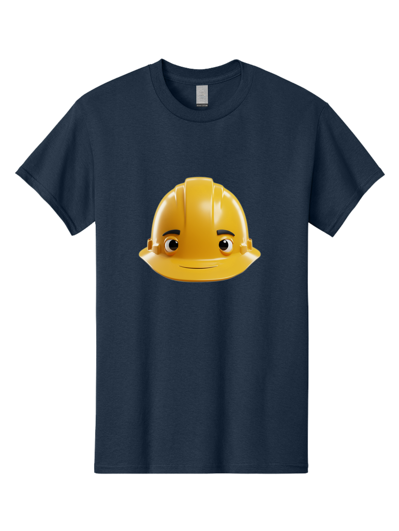 Yellow-Hard-Hat-Emoji Men'S Graphic Tee, 100% Cotton, Comfortable Casual Summer Wear, Machine Washable, Yellow Hard Hat, Cartoon Face, Construction Worker, Safety Helmet, Smiling Character, Yellow Emoji, Workplace Safety, Character Design Bad942 12
