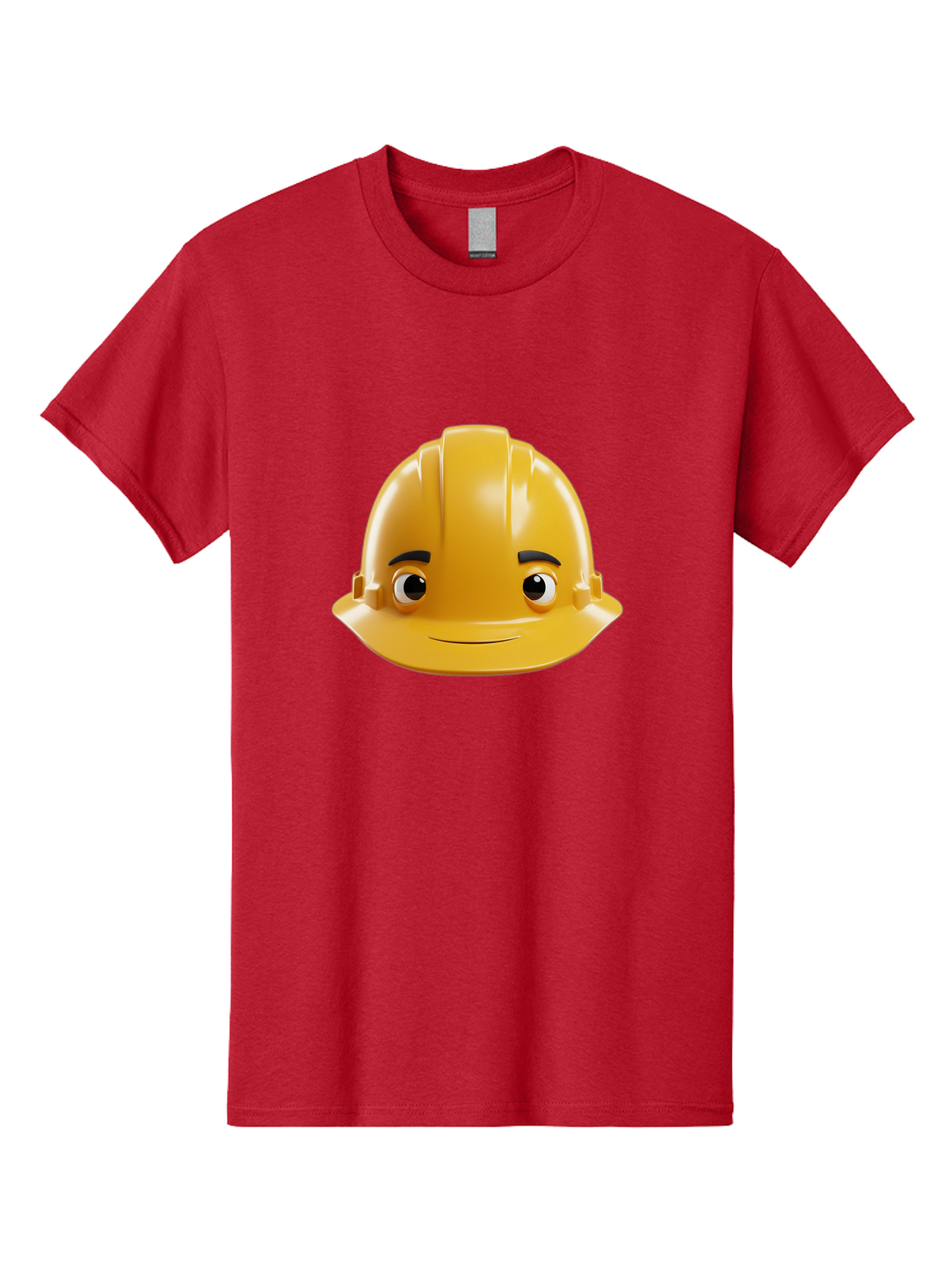 Yellow-Hard-Hat-Emoji Men'S Graphic Tee, 100% Cotton, Comfortable Casual Summer Wear, Machine Washable, Yellow Hard Hat, Cartoon Face, Construction Worker, Safety Helmet, Smiling Character, Yellow Emoji, Workplace Safety, Character Design Bad942 5