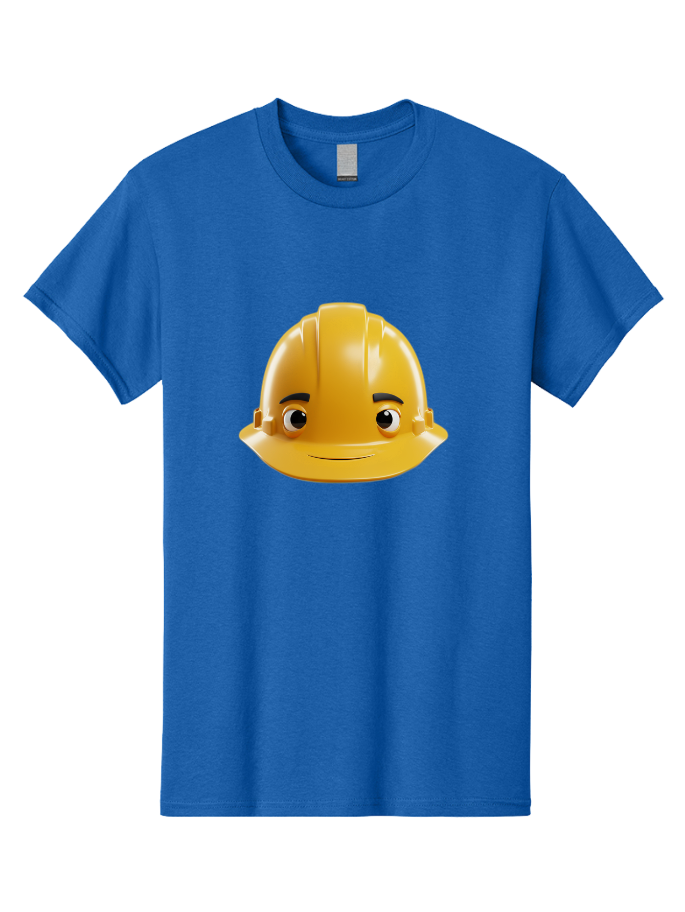 Yellow-Hard-Hat-Emoji Men'S Graphic Tee, 100% Cotton, Comfortable Casual Summer Wear, Machine Washable, Yellow Hard Hat, Cartoon Face, Construction Worker, Safety Helmet, Smiling Character, Yellow Emoji, Workplace Safety, Character Design Bad942 4
