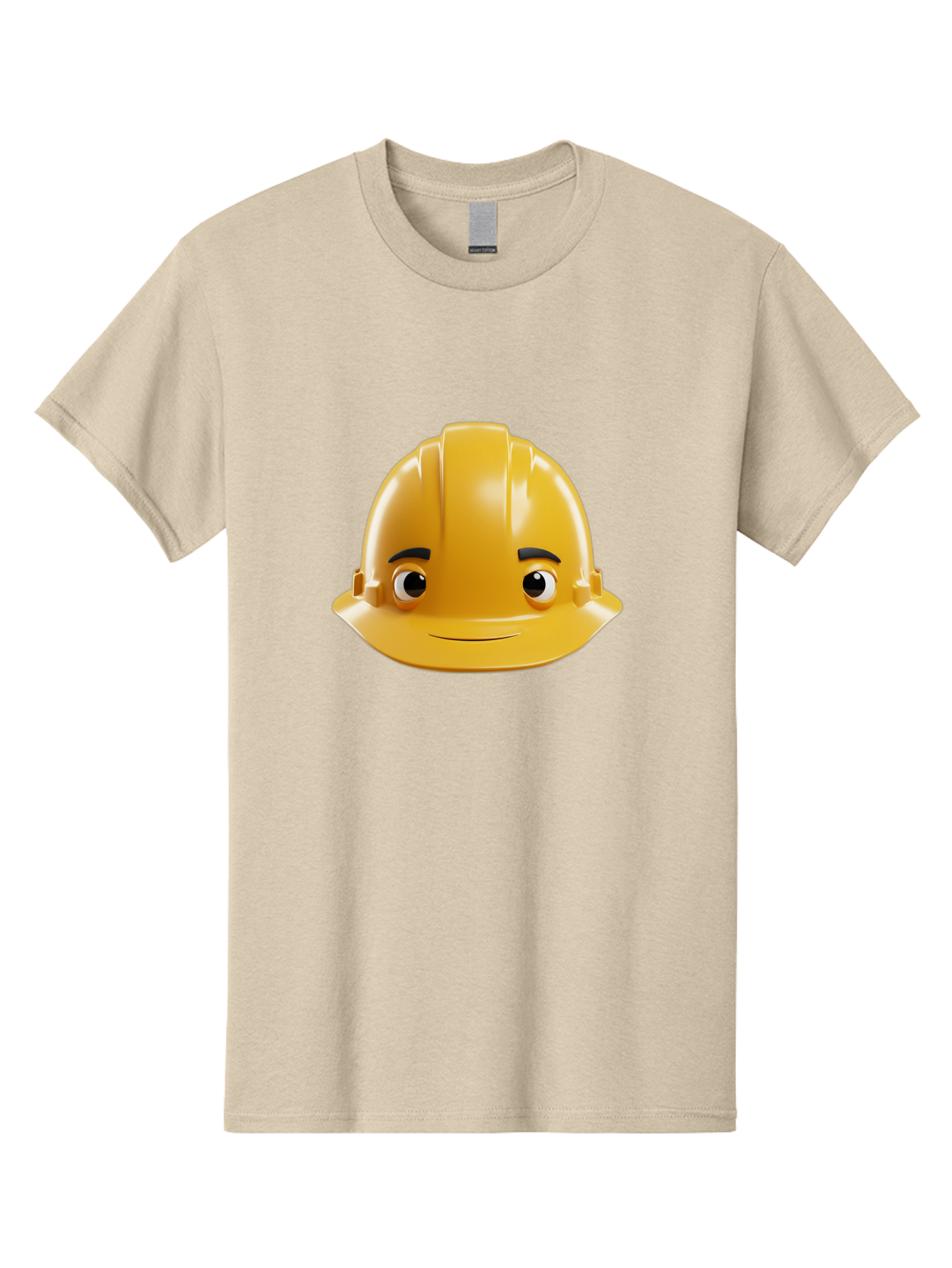 Yellow-Hard-Hat-Emoji Men'S Graphic Tee, 100% Cotton, Comfortable Casual Summer Wear, Machine Washable, Yellow Hard Hat, Cartoon Face, Construction Worker, Safety Helmet, Smiling Character, Yellow Emoji, Workplace Safety, Character Design Bad942 13