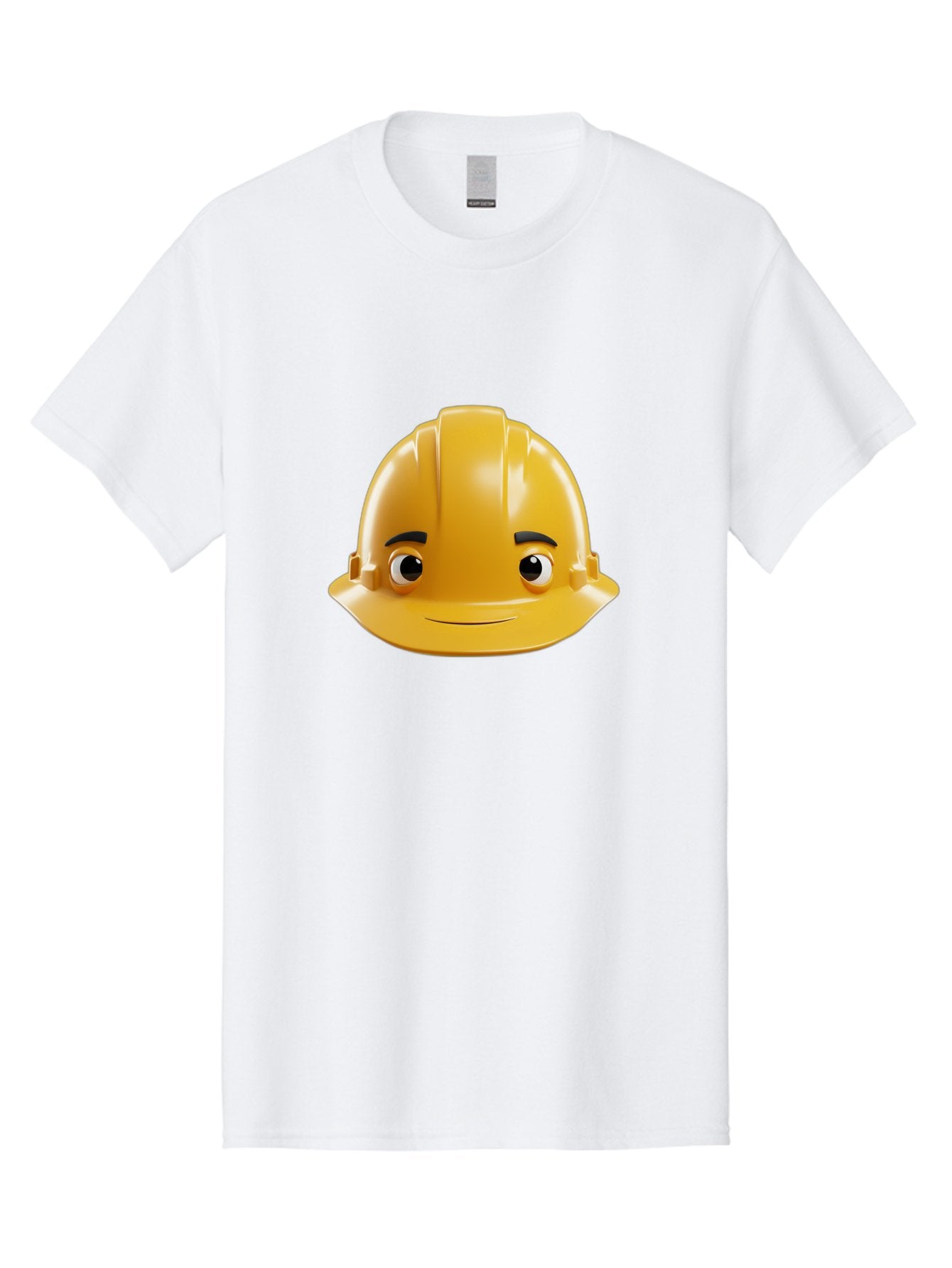 Yellow-Hard-Hat-Emoji Men'S Graphic Tee, 100% Cotton, Comfortable Casual Summer Wear, Machine Washable, Yellow Hard Hat, Cartoon Face, Construction Worker, Safety Helmet, Smiling Character, Yellow Emoji, Workplace Safety, Character Design Bad942 10