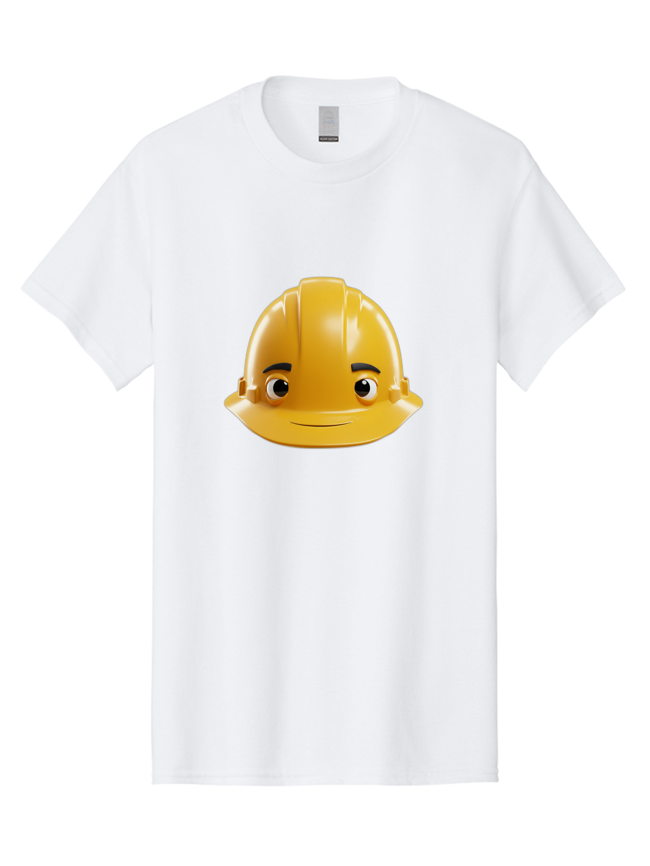 Yellow-Hard-Hat-Emoji Men'S Graphic Tee, 100% Cotton, Comfortable Casual Summer Wear, Machine Washable, Yellow Hard Hat, Cartoon Face, Construction Worker, Safety Helmet, Smiling Character, Yellow Emoji, Workplace Safety, Character Design Bad942 14