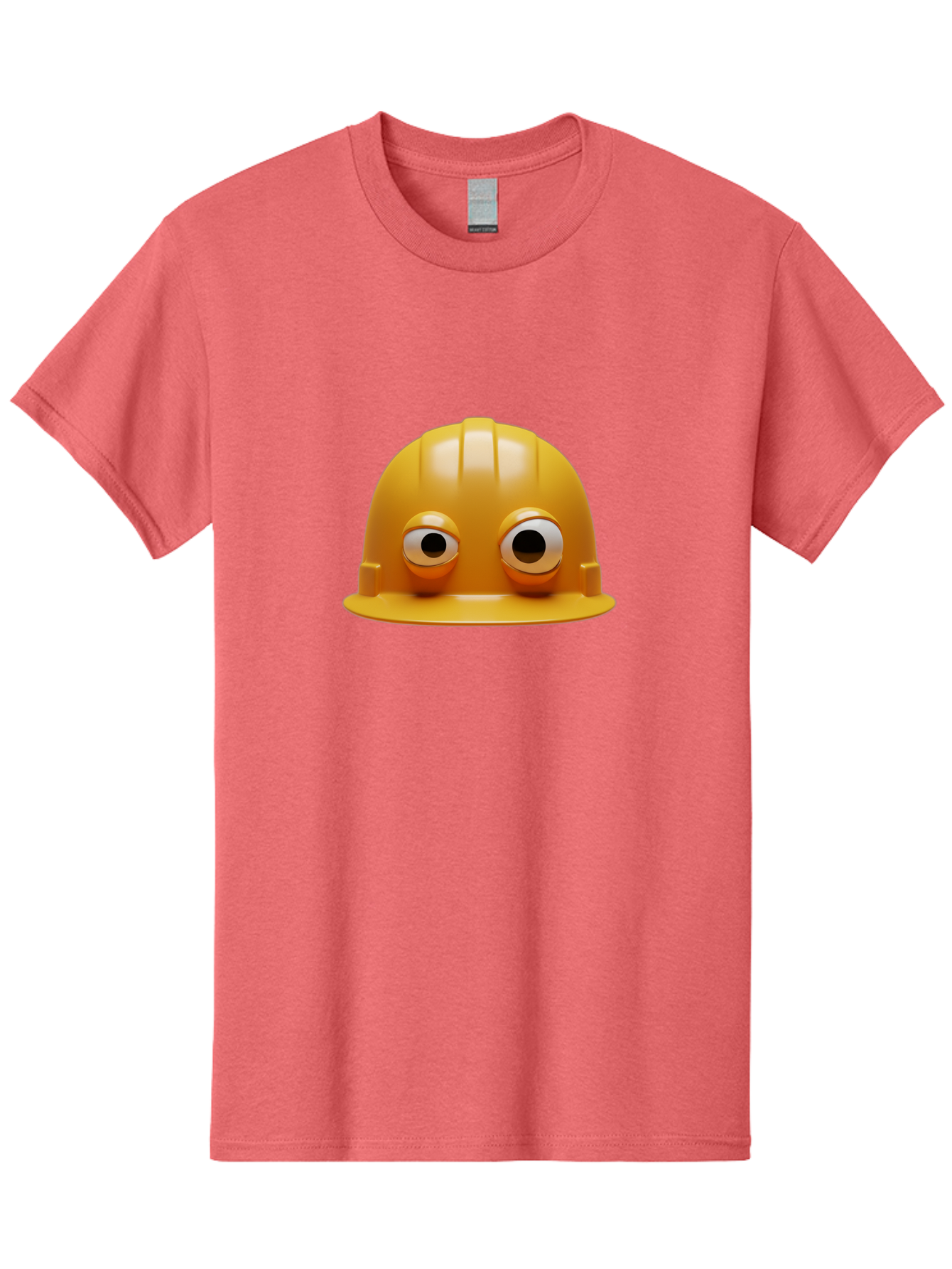 Yellow-Hardhat Men'S Graphic Tee, 100% Cotton, Comfortable Casual Summer Wear, Machine Washable, Safety Hardhat, Yellow Helmet, Funny Construction Hat, Cartoon Character, Comedic Element, Construction Worker Symbol, Quirky Illustration, Bad944 7
