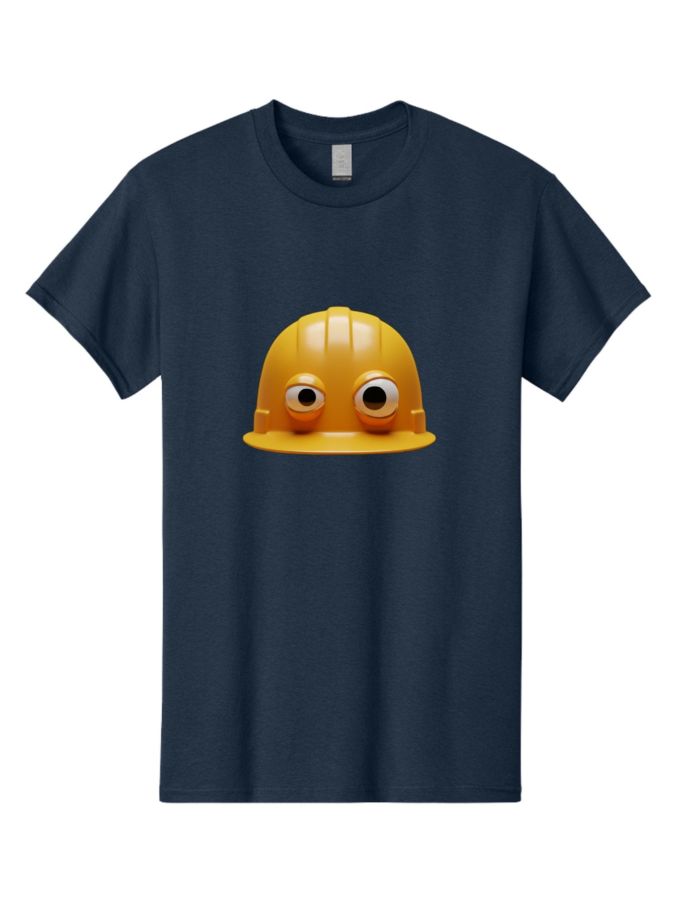 Yellow-Hardhat Men'S Graphic Tee, 100% Cotton, Comfortable Casual Summer Wear, Machine Washable, Safety Hardhat, Yellow Helmet, Funny Construction Hat, Cartoon Character, Comedic Element, Construction Worker Symbol, Quirky Illustration, Bad944 11