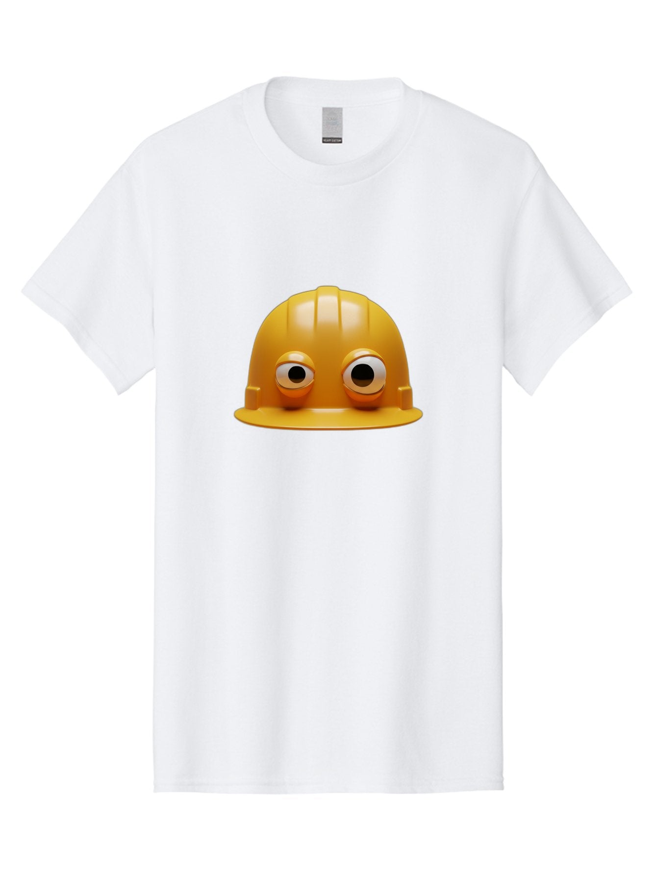 Yellow-Hardhat Men'S Graphic Tee, 100% Cotton, Comfortable Casual Summer Wear, Machine Washable, Safety Hardhat, Yellow Helmet, Funny Construction Hat, Cartoon Character, Comedic Element, Construction Worker Symbol, Quirky Illustration, Bad944 10