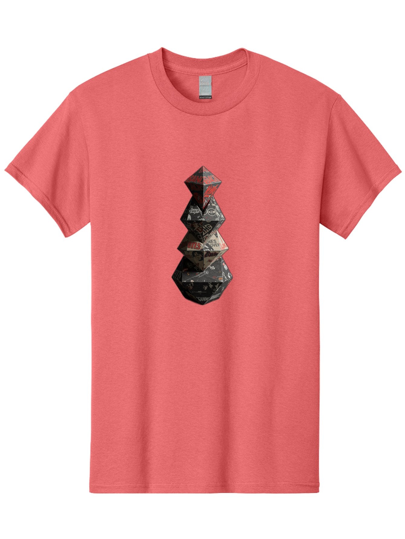 Yves-Saint-Laurent-Christmas-Tree Men'S Graphic Tee, 100% Cotton, Comfortable Casual Summer Wear, Machine Washable, Paper Art, Origami Tree, Geometric Shapes, Red And Black Design, Thank You, Handmade, 3D Art, Intricate Details, Bad947 9