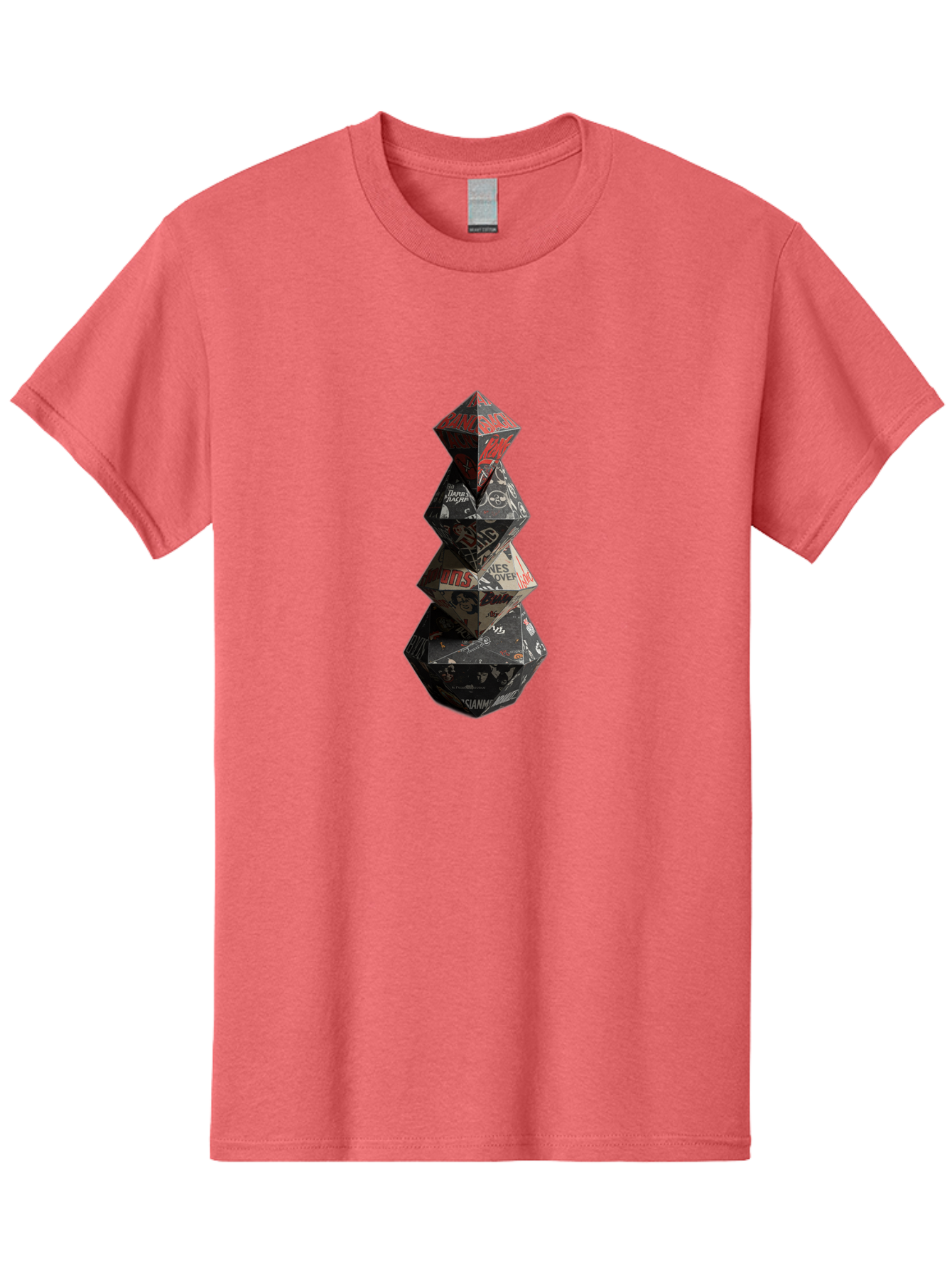 Yves-Saint-Laurent-Christmas-Tree Men'S Graphic Tee, 100% Cotton, Comfortable Casual Summer Wear, Machine Washable, Paper Art, Origami Tree, Geometric Shapes, Red And Black Design, Thank You, Handmade, 3D Art, Intricate Details, Bad947 5