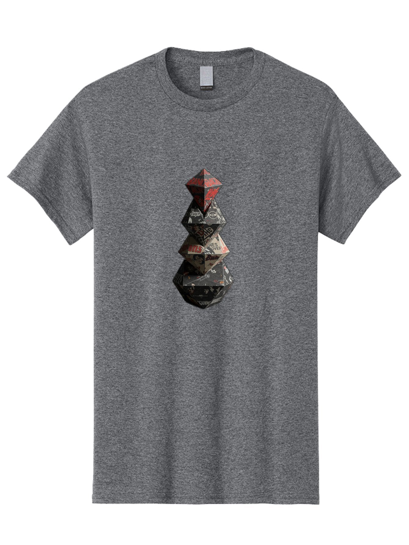 Yves-Saint-Laurent-Christmas-Tree Men'S Graphic Tee, 100% Cotton, Comfortable Casual Summer Wear, Machine Washable, Paper Art, Origami Tree, Geometric Shapes, Red And Black Design, Thank You, Handmade, 3D Art, Intricate Details, Bad947 14