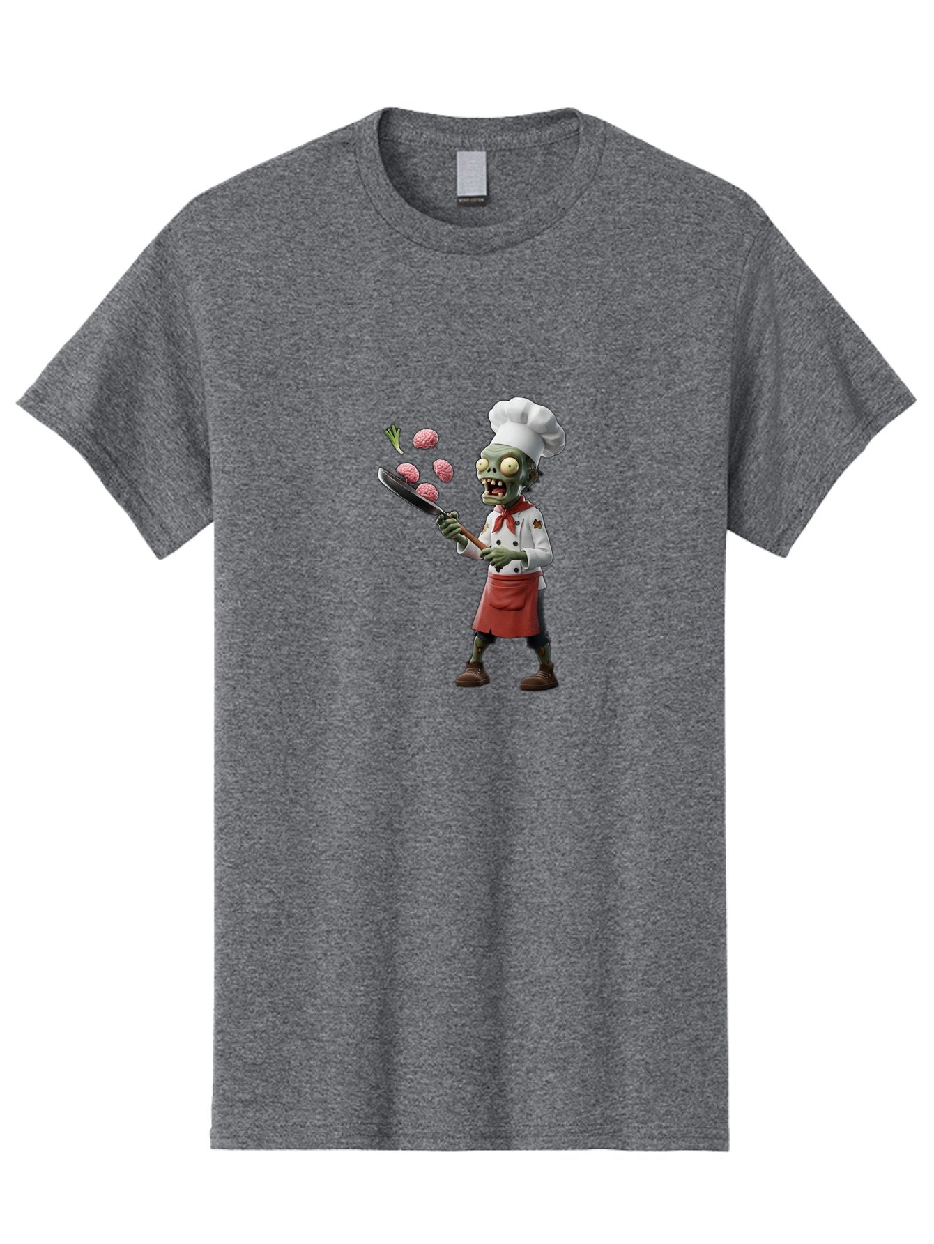 Zombie-Chef Men'S Graphic Tee, 100% Cotton, Comfortable Casual Summer Wear, Machine Washable, Zombie Chef Cooking Brains, Undead Culinary Delights, Spooky Kitchen Scene, Brain Cuisine, Horror Cooking, Creepy Chef, Zombie Cooking Show Bad948 11