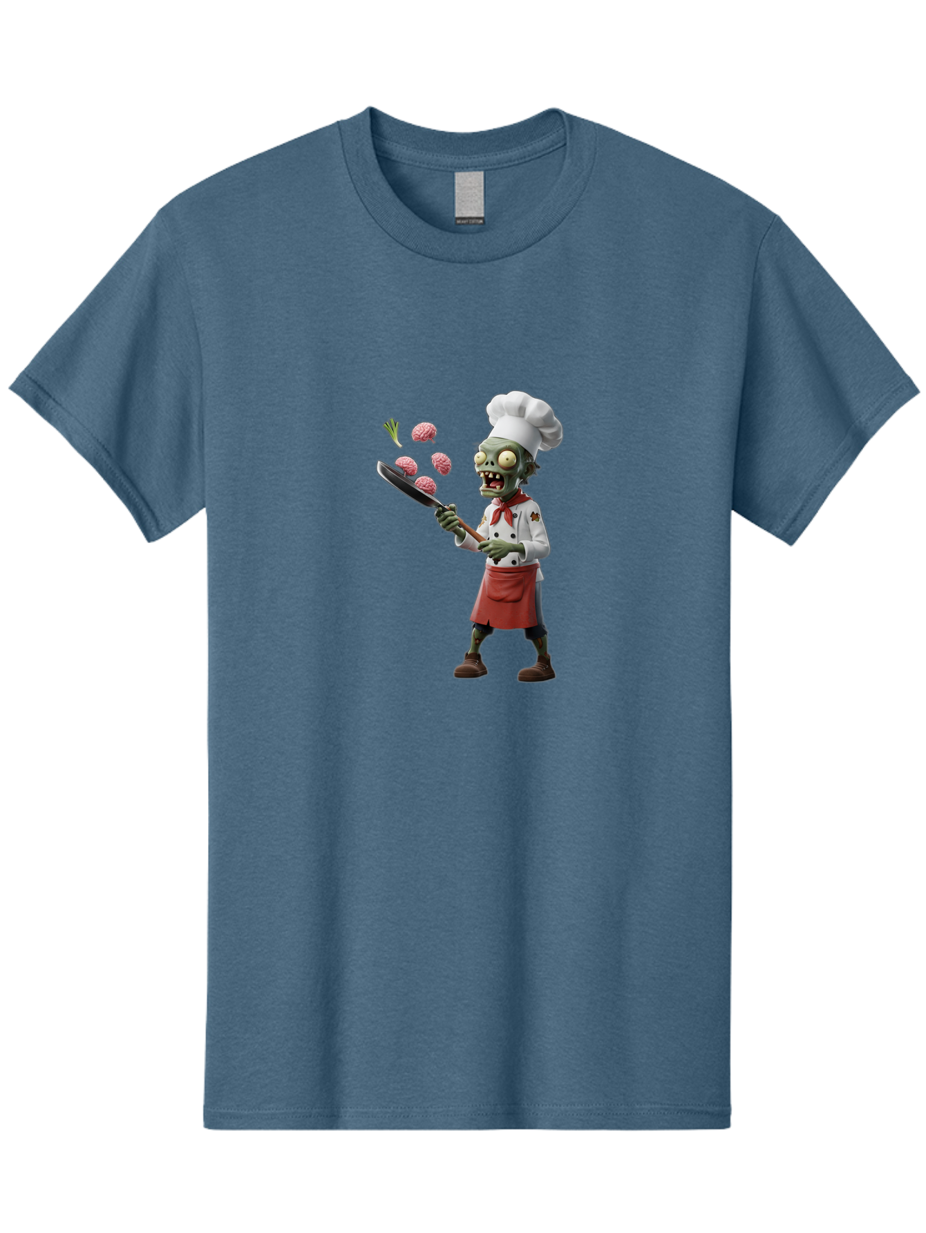 Zombie-Chef Men'S Graphic Tee, 100% Cotton, Comfortable Casual Summer Wear, Machine Washable, Zombie Chef Cooking Brains, Undead Culinary Delights, Spooky Kitchen Scene, Brain Cuisine, Horror Cooking, Creepy Chef, Zombie Cooking Show Bad948 6