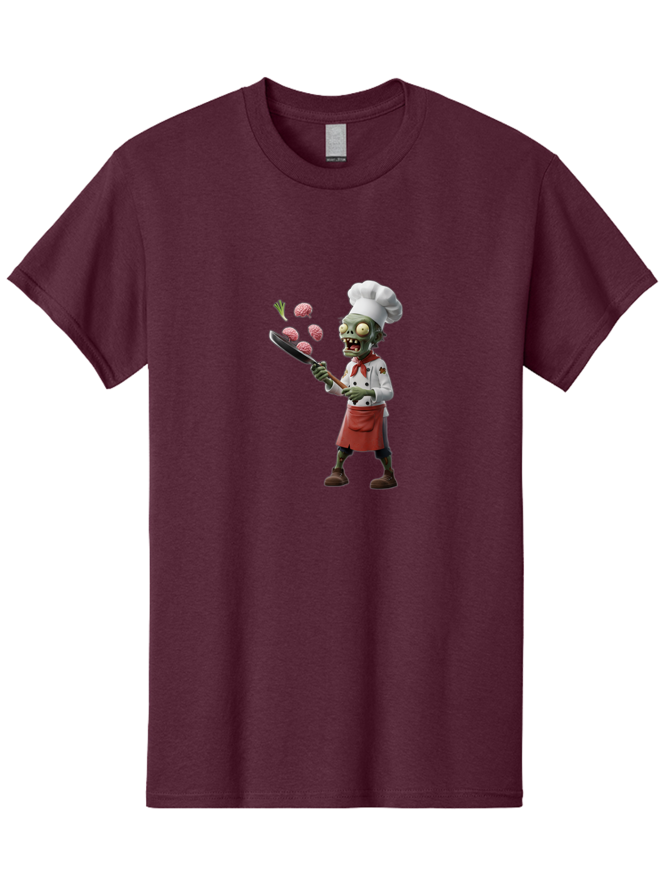 Zombie-Chef Men'S Graphic Tee, 100% Cotton, Comfortable Casual Summer Wear, Machine Washable, Zombie Chef Cooking Brains, Undead Culinary Delights, Spooky Kitchen Scene, Brain Cuisine, Horror Cooking, Creepy Chef, Zombie Cooking Show Bad948 12