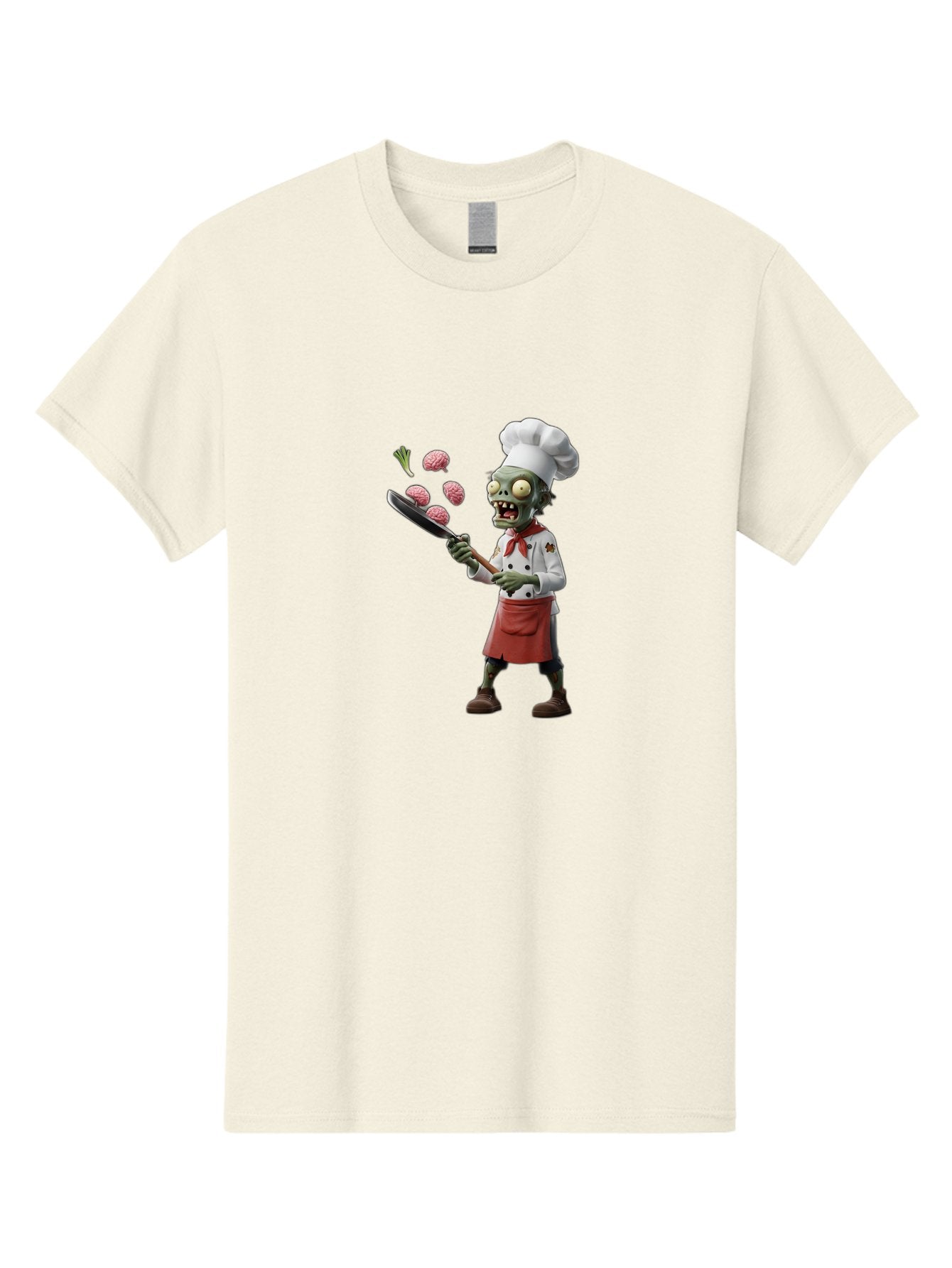 Zombie-Chef Men'S Graphic Tee, 100% Cotton, Comfortable Casual Summer Wear, Machine Washable, Zombie Chef Cooking Brains, Undead Culinary Delights, Spooky Kitchen Scene, Brain Cuisine, Horror Cooking, Creepy Chef, Zombie Cooking Show Bad948 14