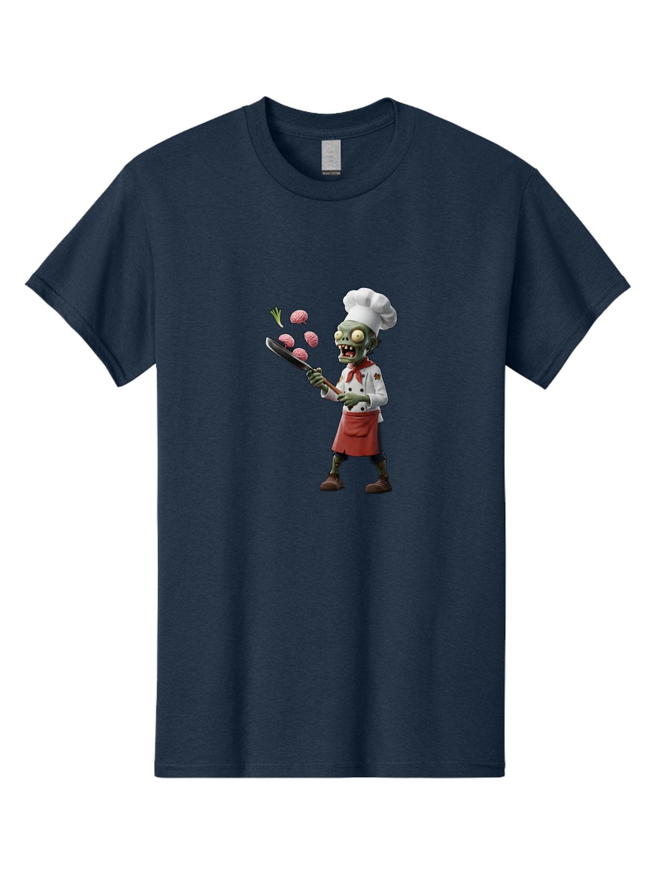 Zombie-Chef Men'S Graphic Tee, 100% Cotton, Comfortable Casual Summer Wear, Machine Washable, Zombie Chef Cooking Brains, Undead Culinary Delights, Spooky Kitchen Scene, Brain Cuisine, Horror Cooking, Creepy Chef, Zombie Cooking Show Bad948 13