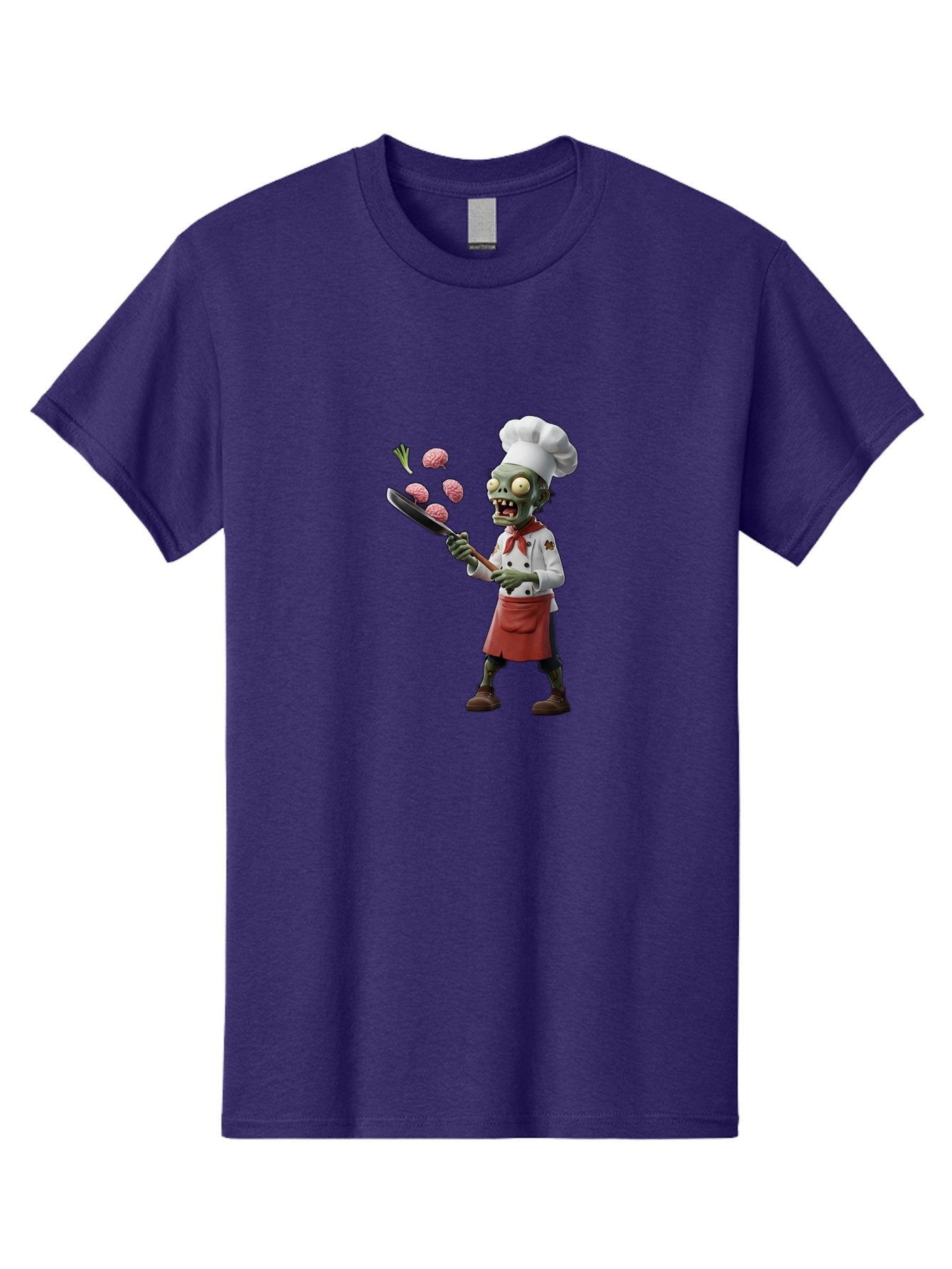 Zombie-Chef Men'S Graphic Tee, 100% Cotton, Comfortable Casual Summer Wear, Machine Washable, Zombie Chef Cooking Brains, Undead Culinary Delights, Spooky Kitchen Scene, Brain Cuisine, Horror Cooking, Creepy Chef, Zombie Cooking Show Bad948 15