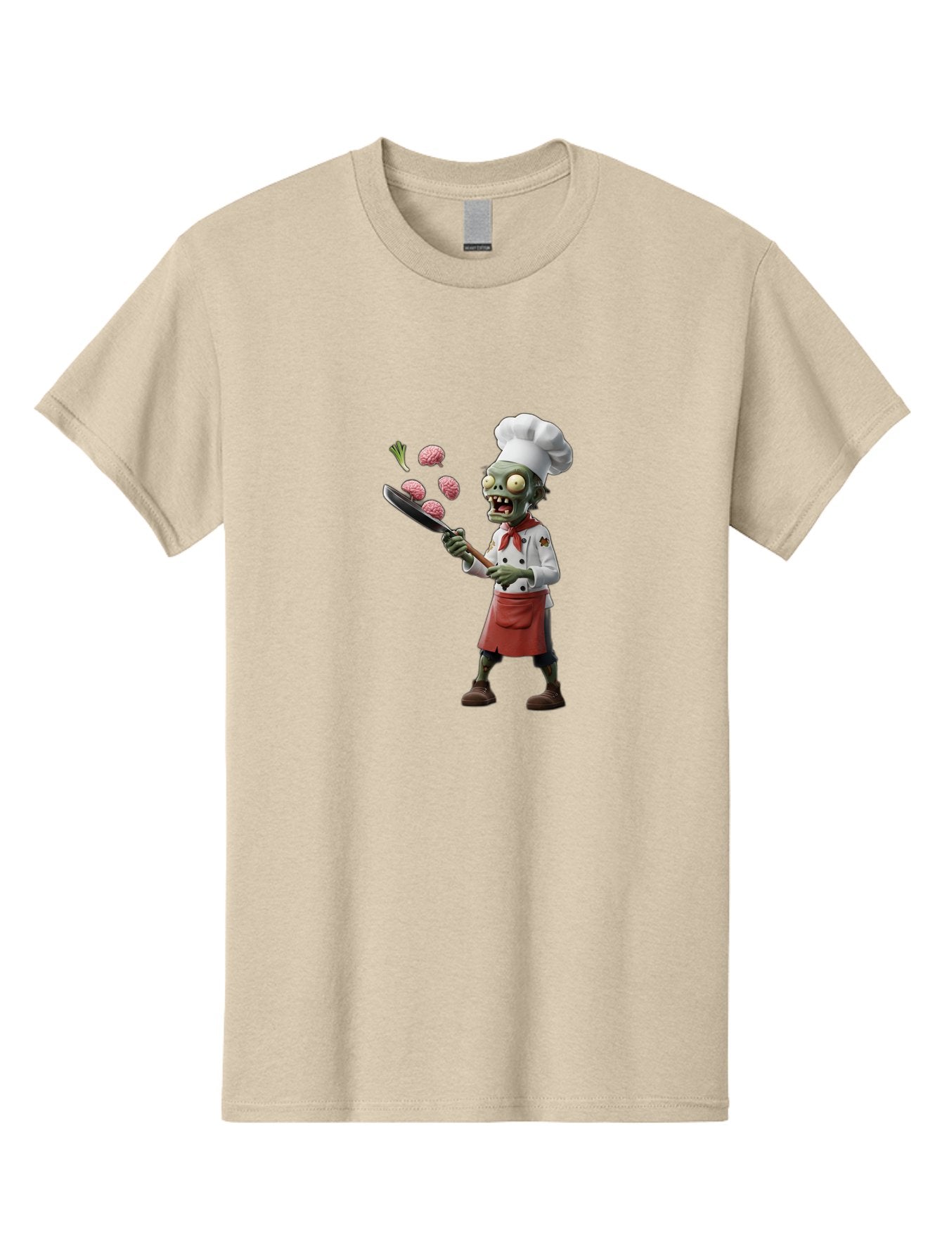 Zombie-Chef Men'S Graphic Tee, 100% Cotton, Comfortable Casual Summer Wear, Machine Washable, Zombie Chef Cooking Brains, Undead Culinary Delights, Spooky Kitchen Scene, Brain Cuisine, Horror Cooking, Creepy Chef, Zombie Cooking Show Bad948 6