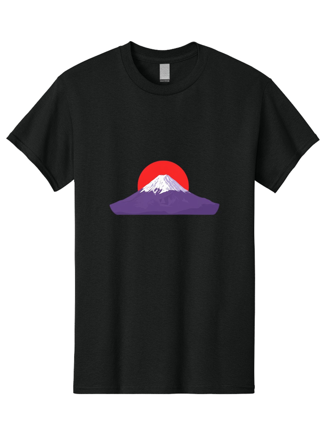 Fuji Men'S Graphic Tee, 100% Cotton, Comfortable Casual Summer Wear, Machine Washable, Mount Fuji Landscape, Red Sun, White Snow, Purple Mountain, Japan Scenery, Minimalist Art, Simple Shapes, Iconic Landmark, Serene Atmosphere, Bad952 15