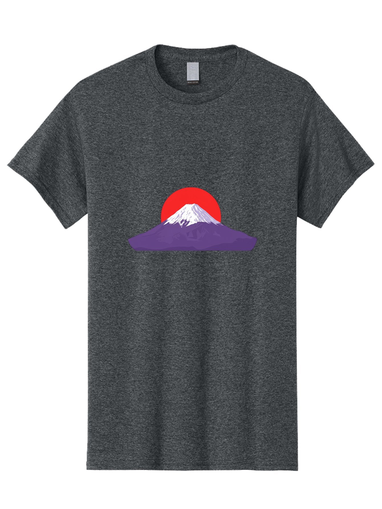 Fuji Men'S Graphic Tee, 100% Cotton, Comfortable Casual Summer Wear, Machine Washable, Mount Fuji Landscape, Red Sun, White Snow, Purple Mountain, Japan Scenery, Minimalist Art, Simple Shapes, Iconic Landmark, Serene Atmosphere, Bad952 14