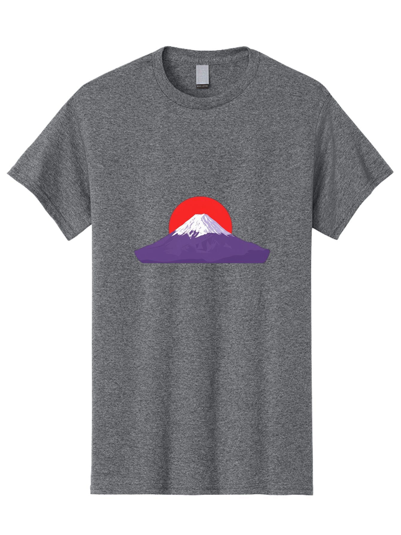 Fuji Men'S Graphic Tee, 100% Cotton, Comfortable Casual Summer Wear, Machine Washable, Mount Fuji Landscape, Red Sun, White Snow, Purple Mountain, Japan Scenery, Minimalist Art, Simple Shapes, Iconic Landmark, Serene Atmosphere, Bad952 12