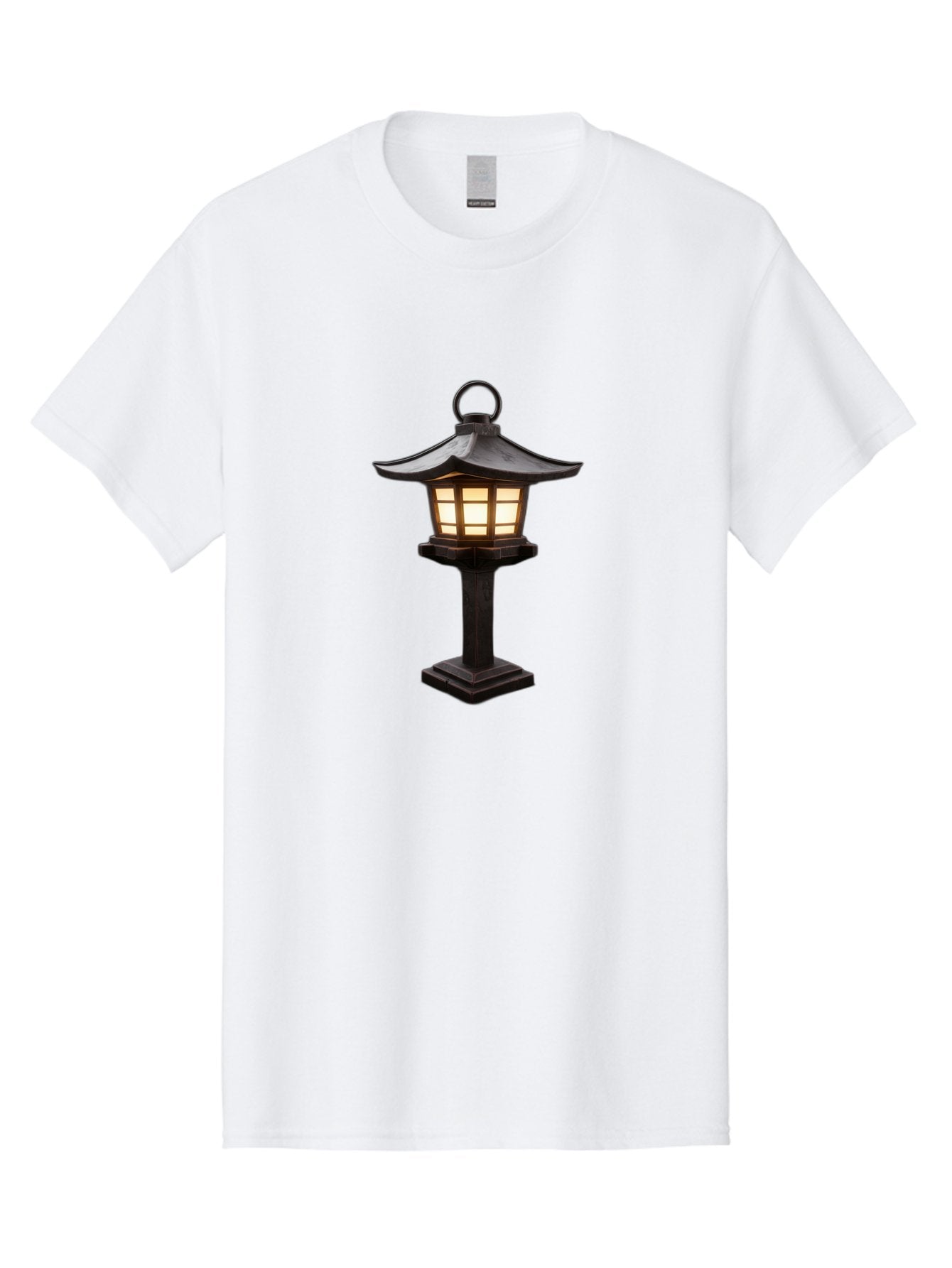 Japanese-Lantern Men'S Graphic Tee, 100% Cotton, Comfortable Casual Summer Wear, Machine Washable, Outdoor Lamp, Japanese Style, Lantern Design, Black Metal, Frosted Glass, Soft Lighting, Garden Decor, Zen Inspiration, Pagoda Roof Bad956 15