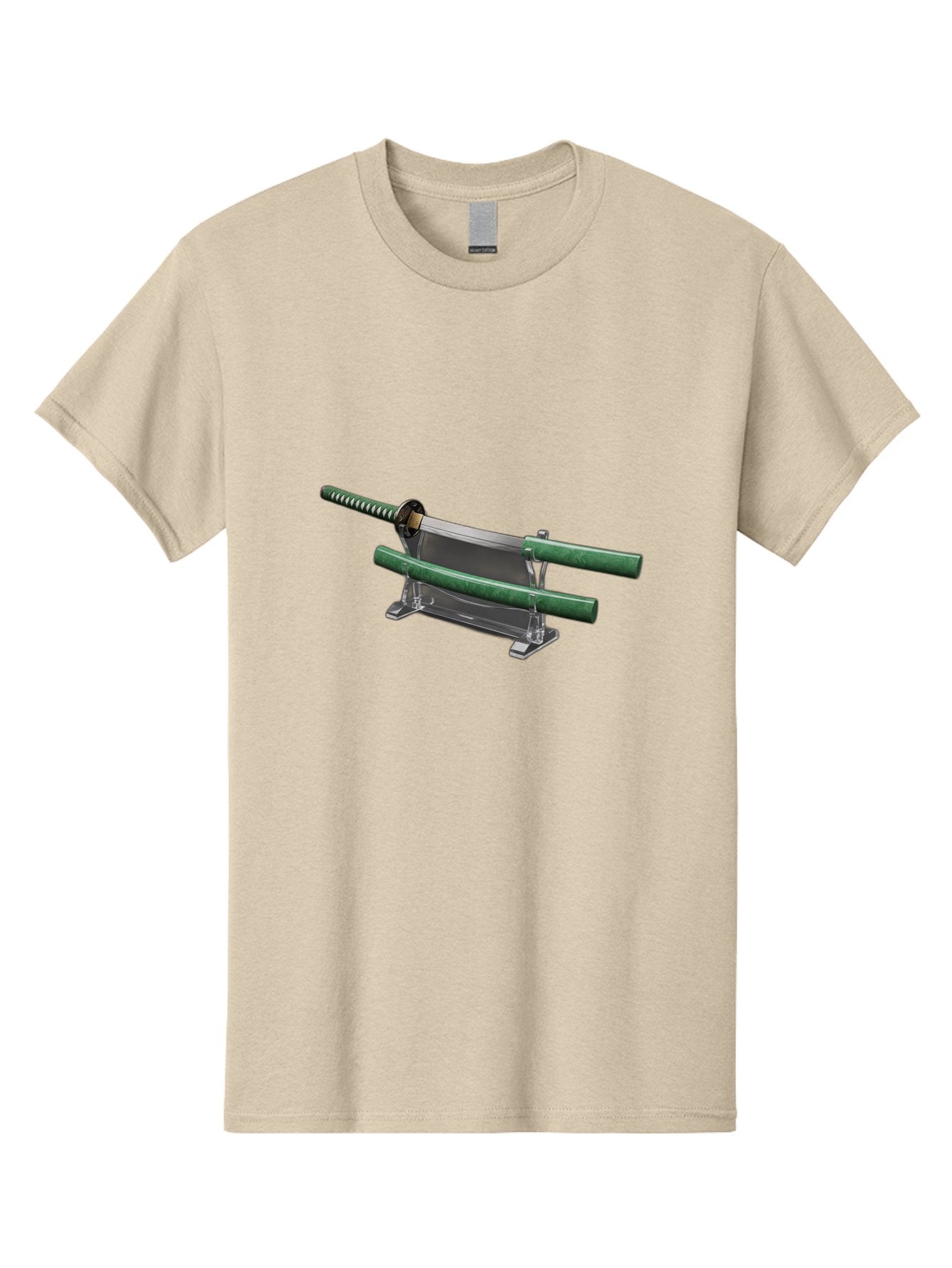 Katana-1 Men'S Graphic Tee, 100% Cotton, Comfortable Casual Summer Wear, Machine Washable, Samurai Sword On Stand, Katana Display, Vintage Swords, Japanese Blade, Traditional Craftsmanship, Sword Art, Historical Warfare, Steel Sword Bad957 7