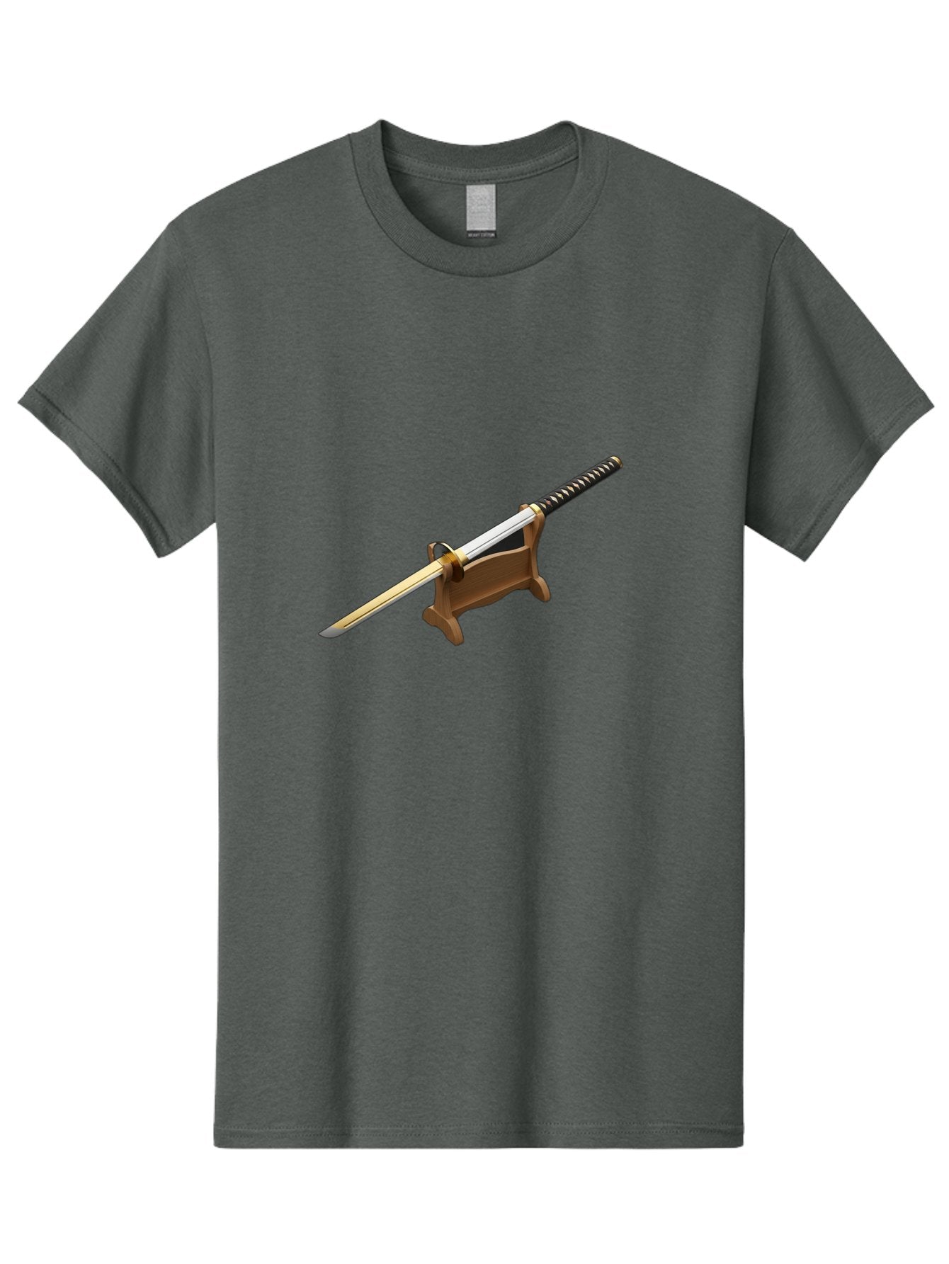 Katana Men'S Graphic Tee, 100% Cotton, Comfortable Casual Summer Wear, Machine Washable, Katana Sword, Samurai Sword, Japanese Blade, Sword On Stand, Martial Arts, Historical Weapon, Metal Sword, Sharp Blade Bad961 7
